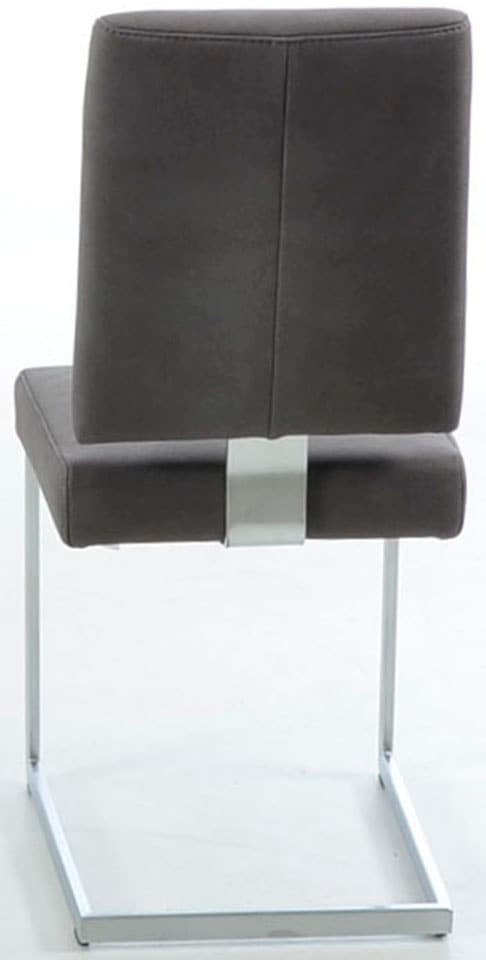 K+W Komfort & Wohnen Freischwinger, Microfaser Struktur 755, stabiles Hochkantgestell, in Leder oder Microfaser