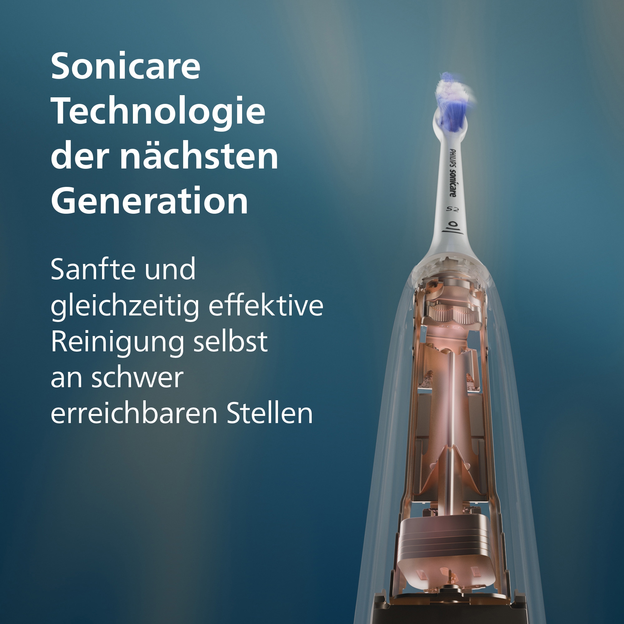 Philips Sonicare Elektrische Zahnbürste »Series 6100 HX7400/01« 1 Stk. Aufsteckbürsten mit visueller Andruckkontrolle, 5 Putzeinstellungen, inkl. Ladegerät