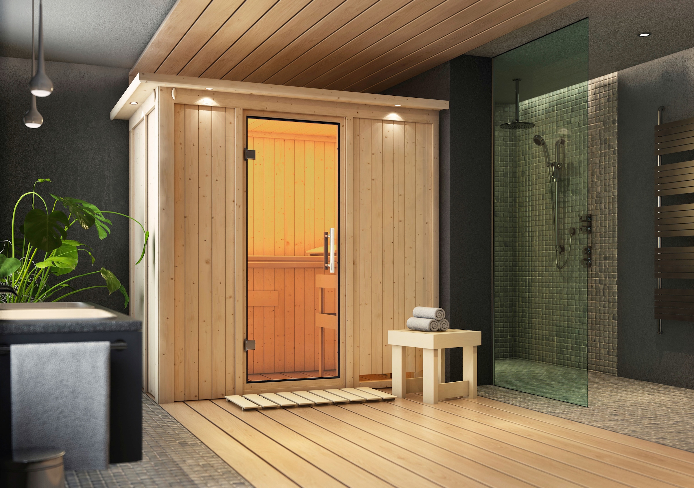 Karibu Sauna »Vada« Set,  ohne Ofen