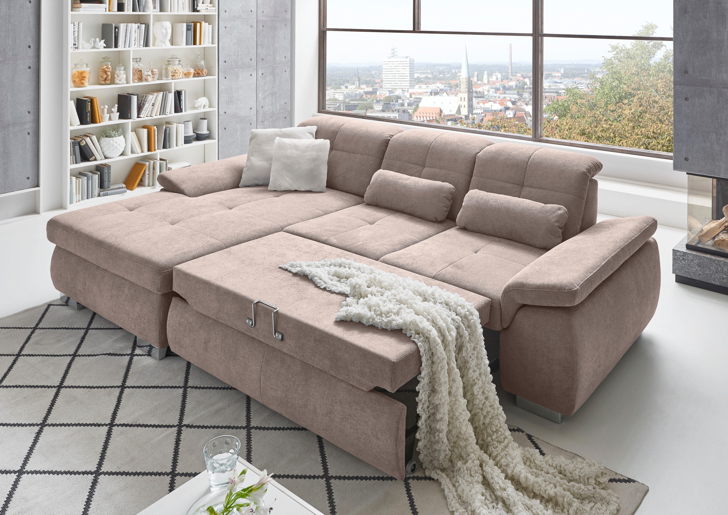 Die PlanBar Ecksofa "MP-IN16037 L-Form mit Federkern-Polsterung", mit Sitzt günstig online kaufen