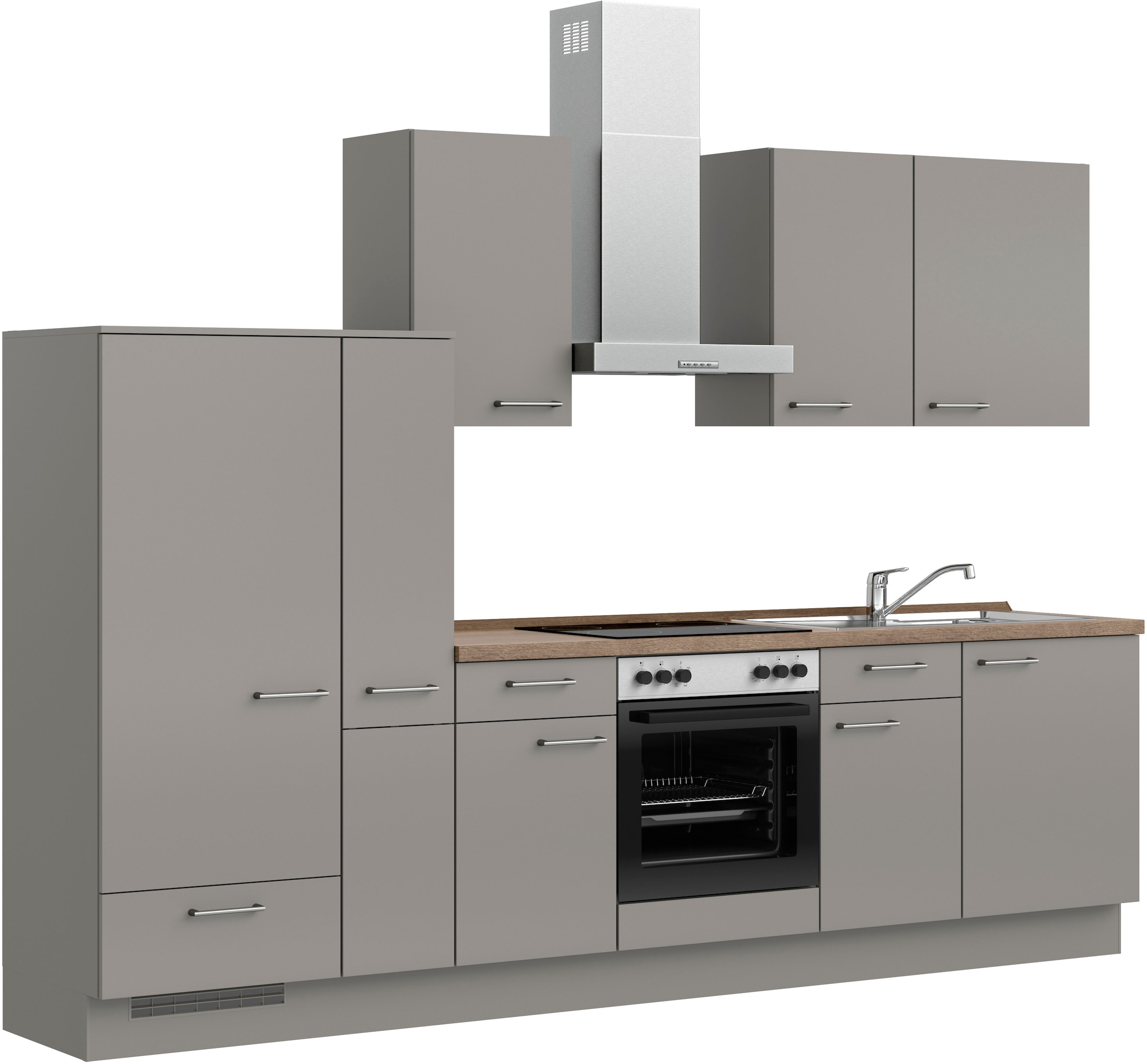 nobilia® Küchenzeile »"Laser I"«, vormontiert, Ausrichtung wählbar, Breite 300 cm, wahlw. mit E-Geräten