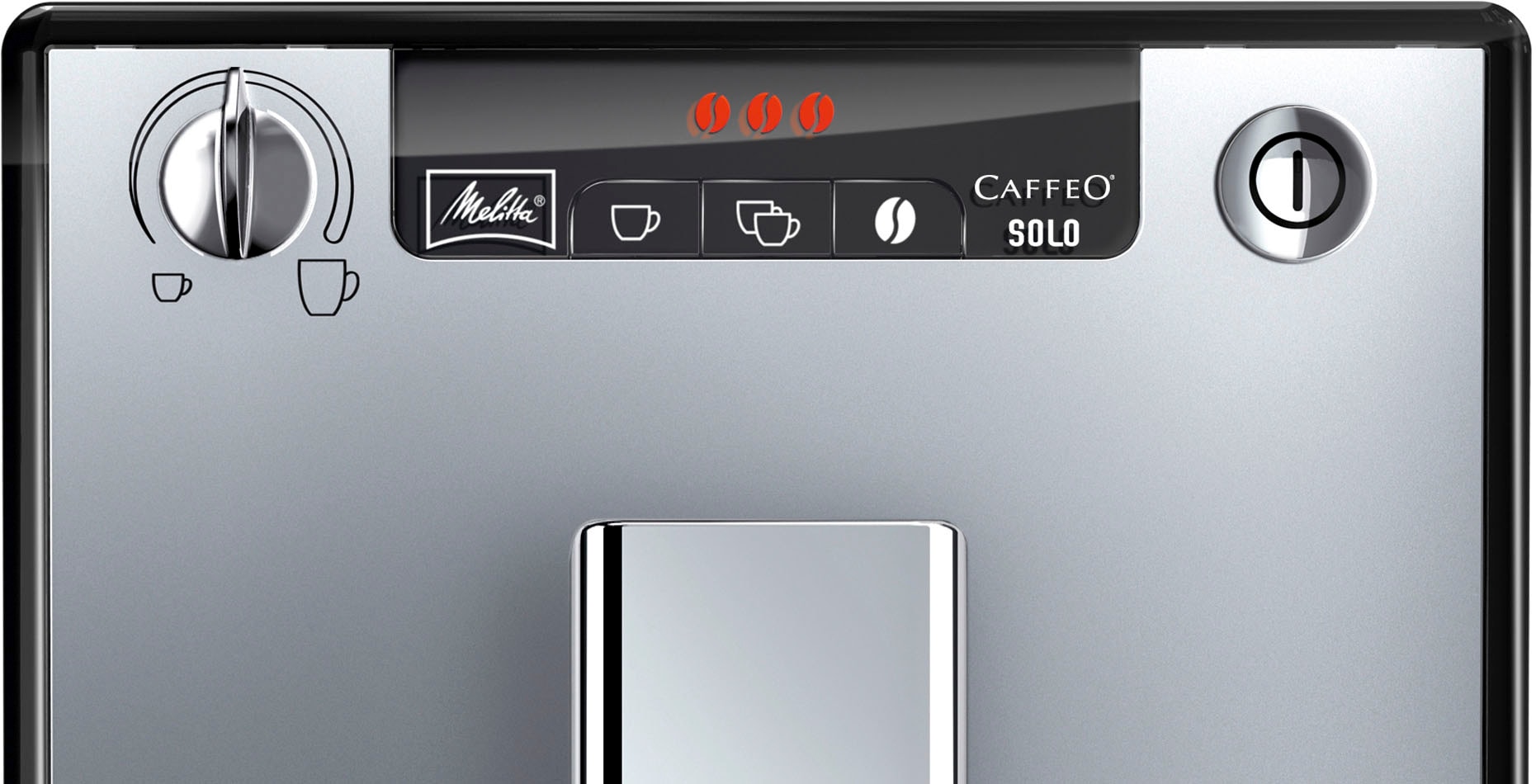 Melitta Kaffeevollautomat »Solo® E950-203, silber/schwarz«, Perfekt für Café crème & Espresso, nur 20cm breit