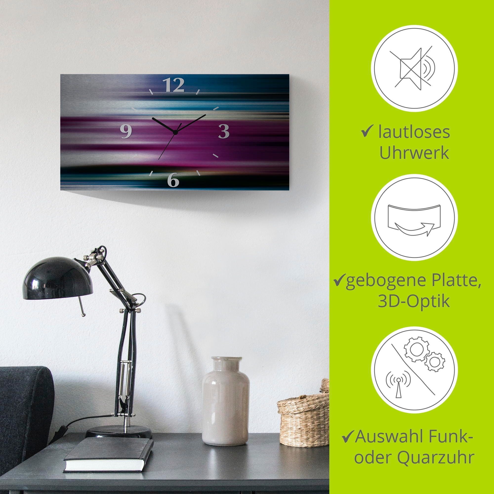 Artland Wanduhr »Verzerrte Figuren - Abstrakt« wahlweise mit Quarz- oder Funkuhrwerk, lautlos ohne Tickgeräusche