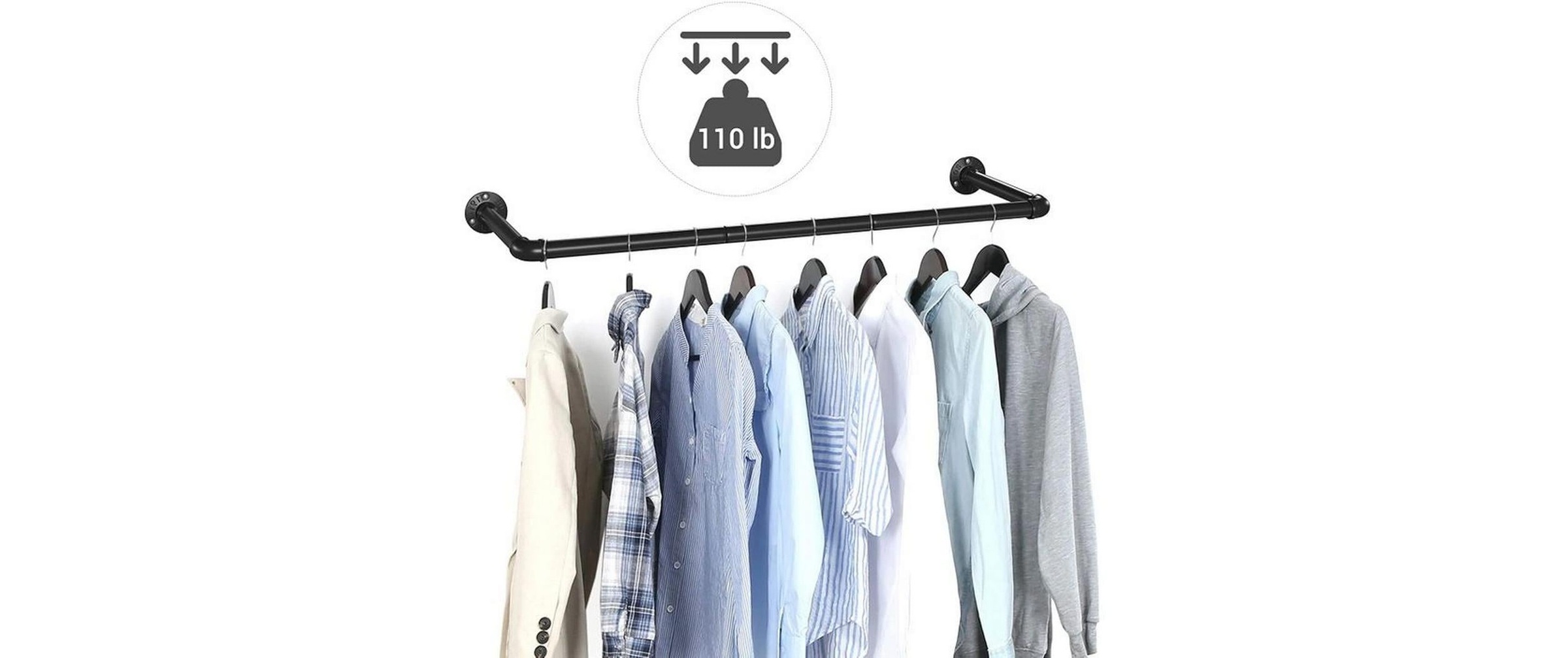 SONGMICS Garderobenleiste »92 cm x 45419 cm, Schwarz«