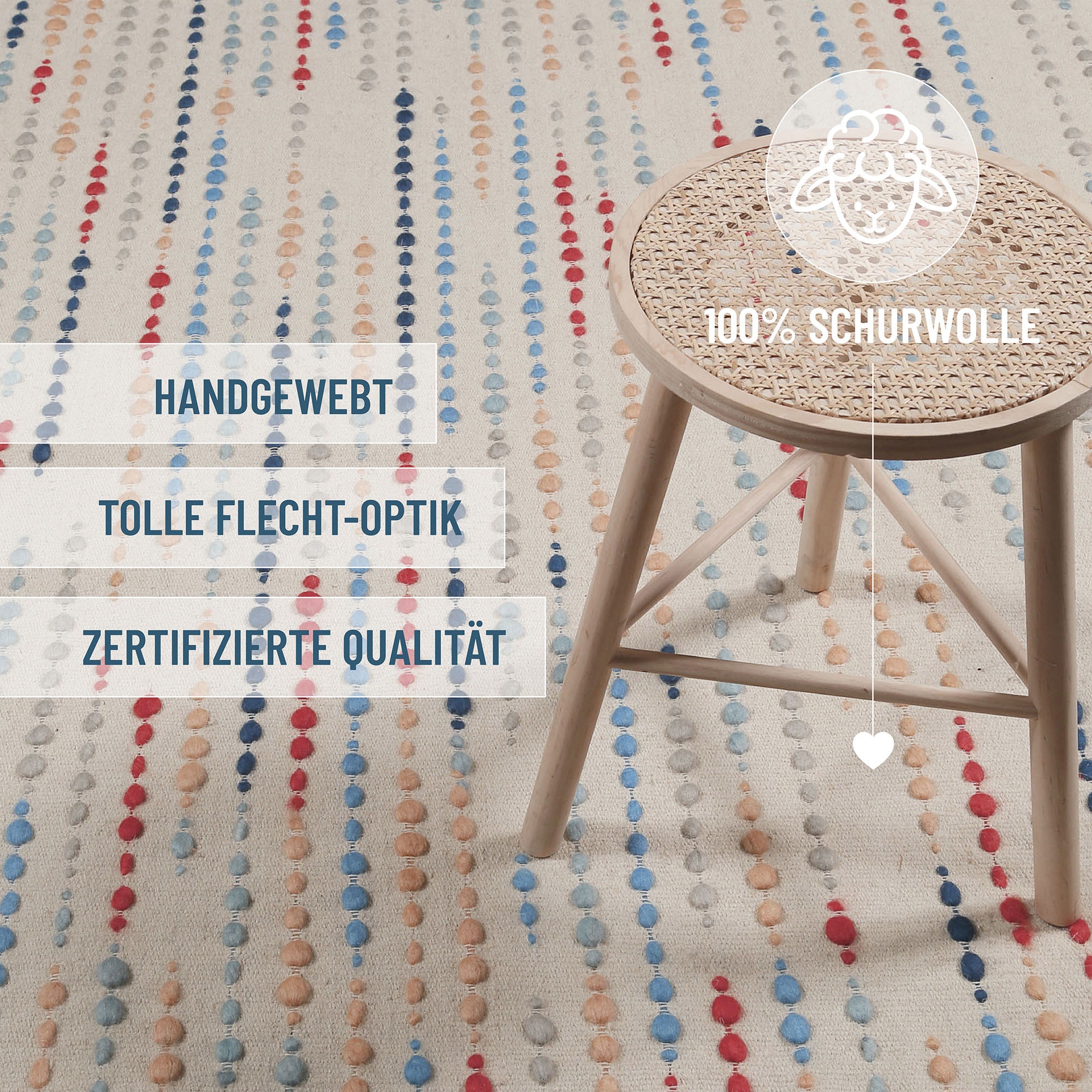 Wecon home Teppich »Maddie«, rechteckig, 11 mm Höhe, handgewebt, robust, st günstig online kaufen