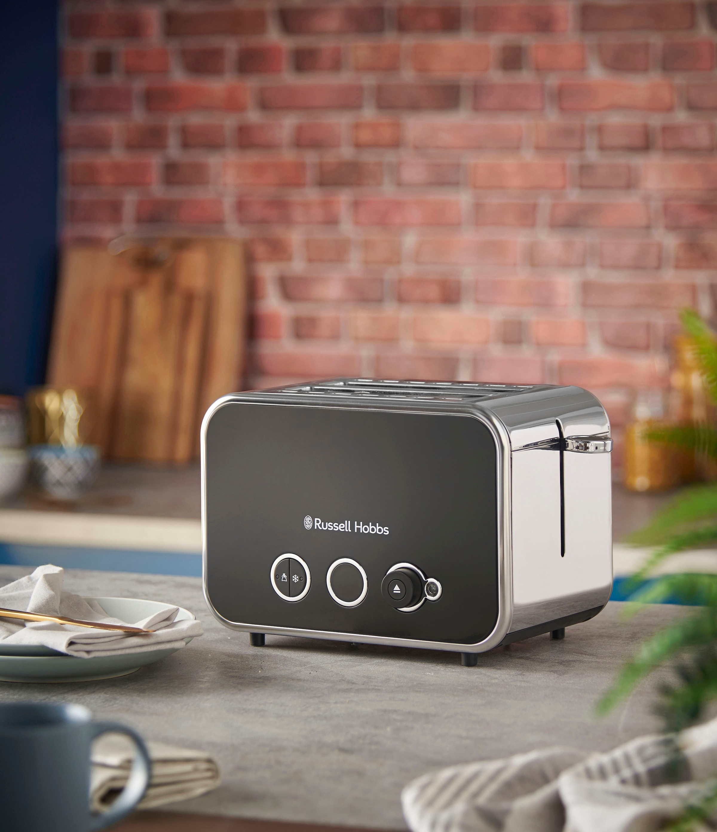 RUSSELL HOBBS Toaster »Distinctions Schwarz 26430-56«, 2 kurze Schlitze, für 2 Scheiben, 1600 W