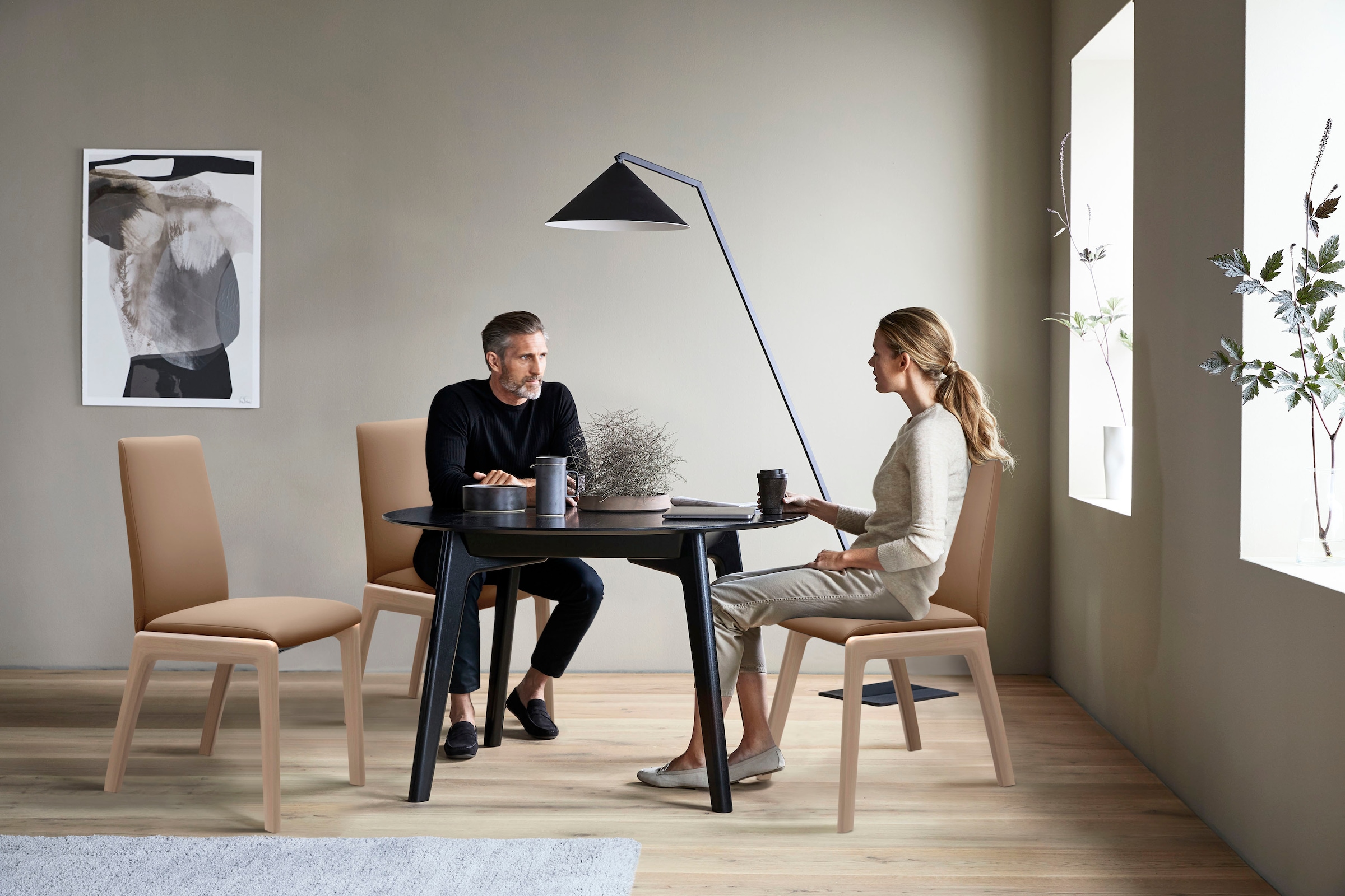Stressless® Polsterstuhl »Laurel«, Leder PALOMA, Low Back, Größe L, mit abgerundeten Beinen in Schwarz