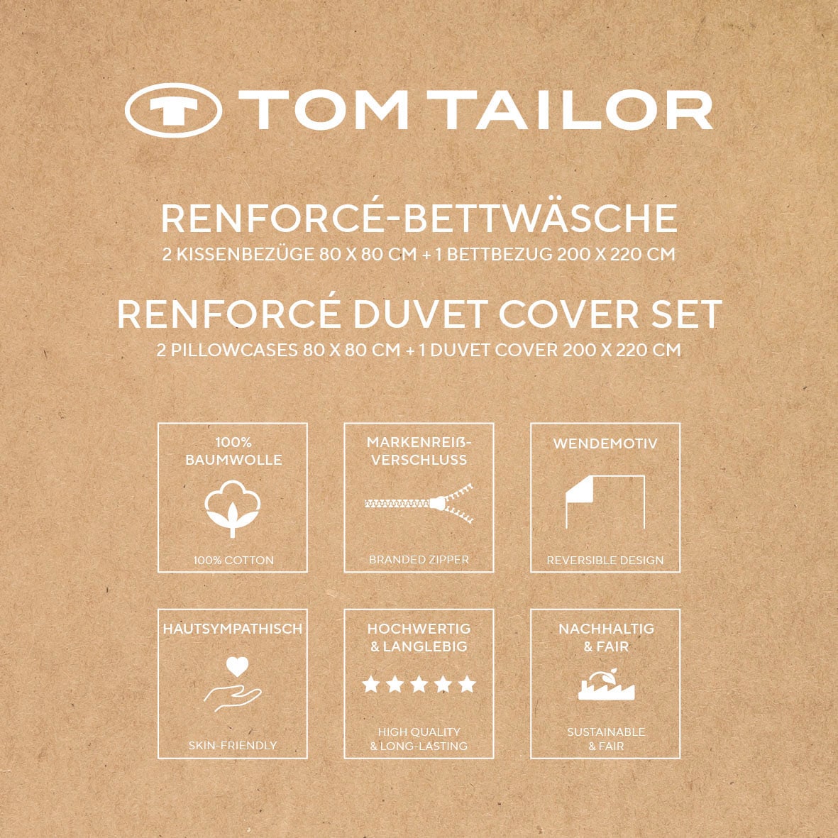 TOM TAILOR HOME Bettwäsche »LARGE CHECK in Gr. 135x200cm oder 155x220cm«, new bedroom, gewebtes Label