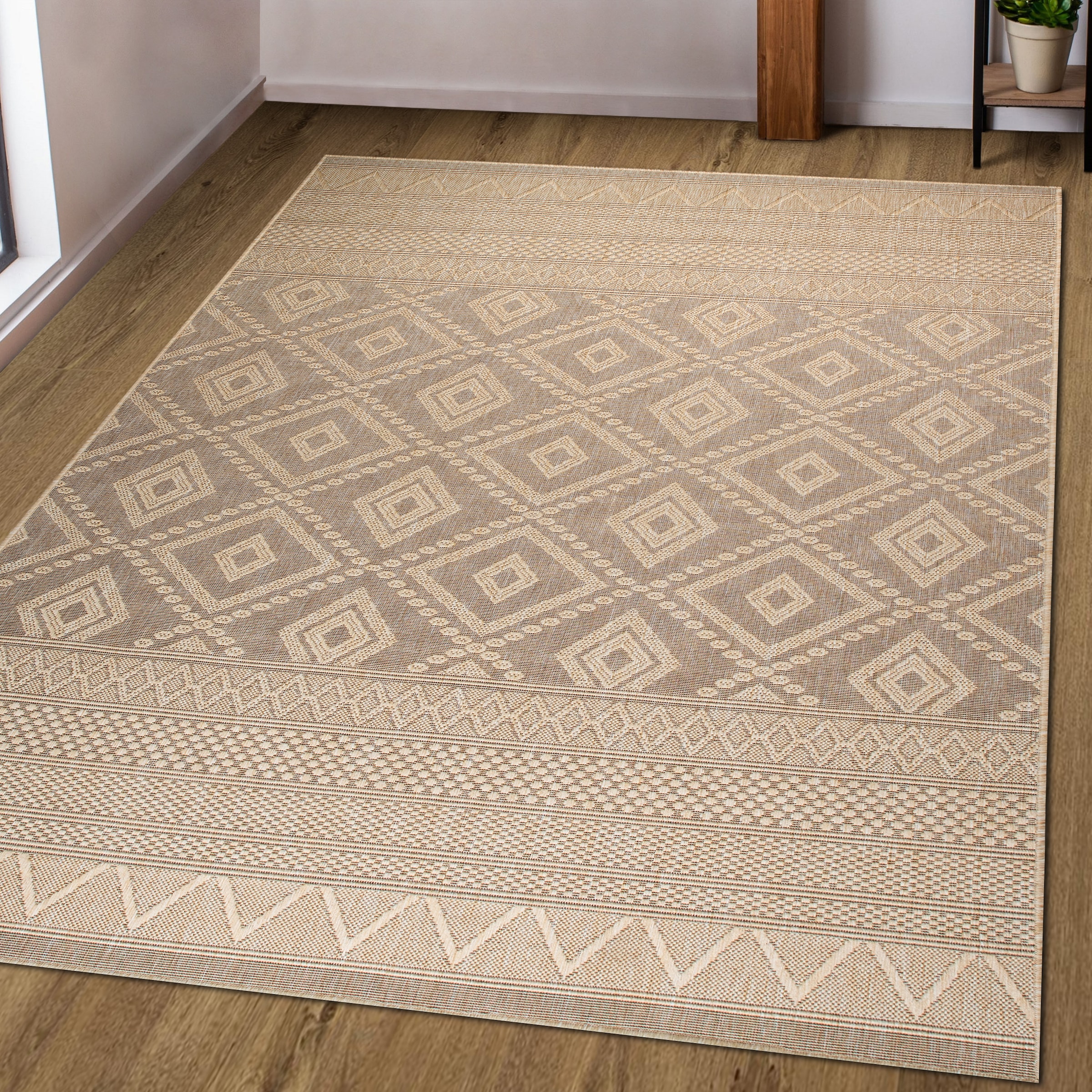 my home Teppich »Toronto auch als Läufer erhältlich«, rechteckig, 3 mm Höhe, In- und Outdoor geeignet, Sisal-Optik, Wetterfest & UV-beständig, Boho