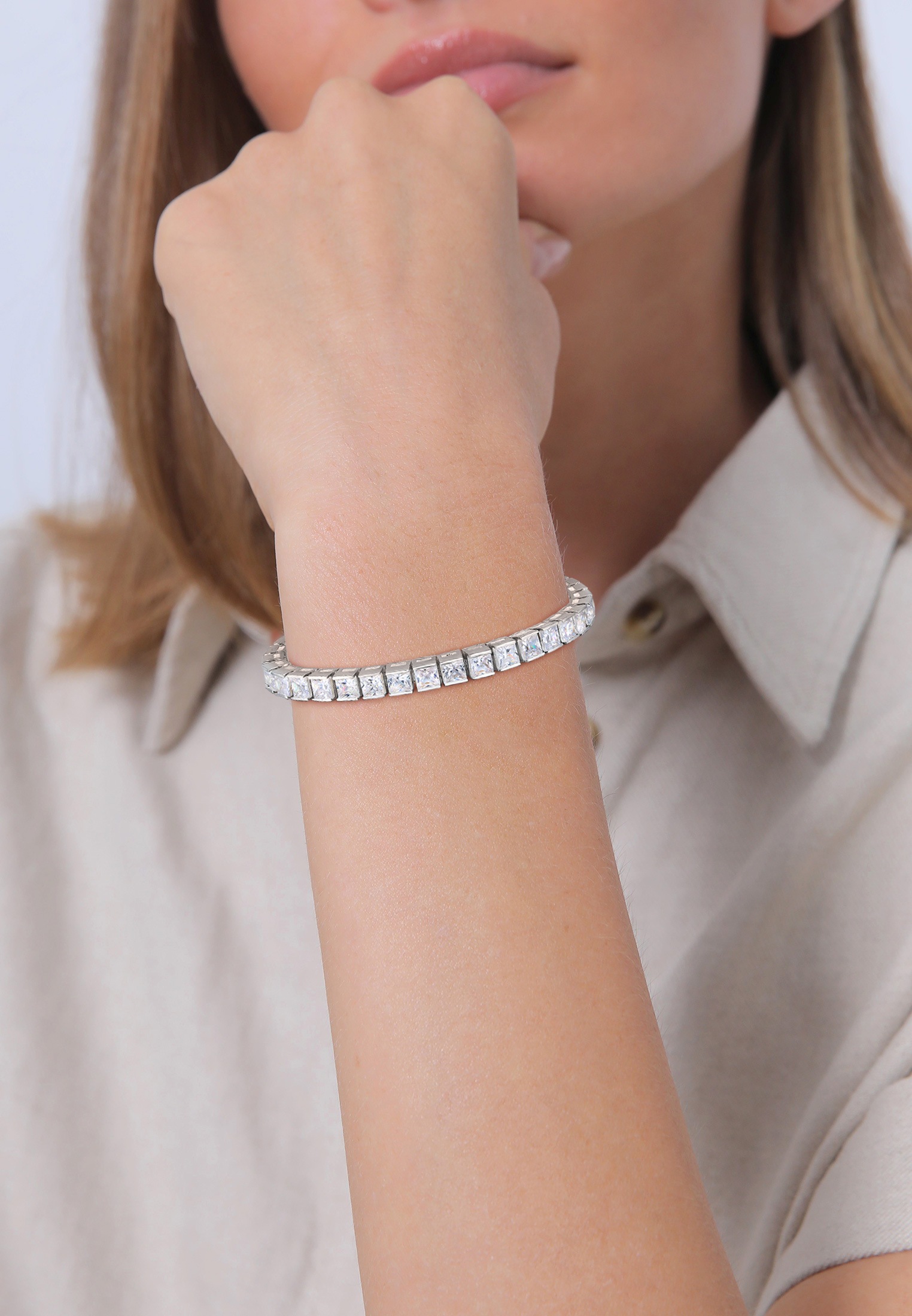 Elli Premium Armband »Tennisarmband Zirkonia Silber 925 Sterling Silber«