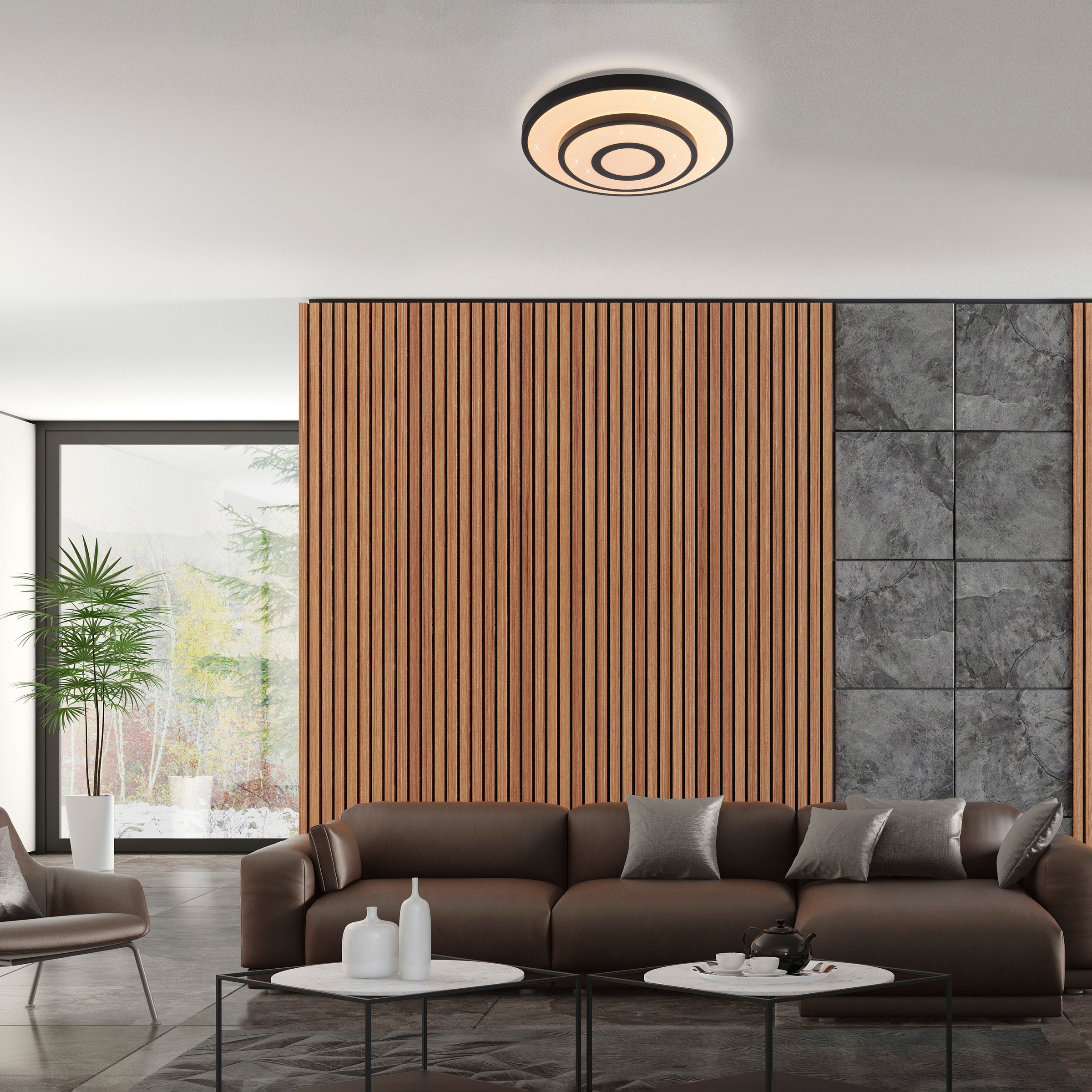 JUST LIGHT LED Deckenleuchte »TURANUS« LED-Board 1 Stk. Warmweiß Starry-Cover