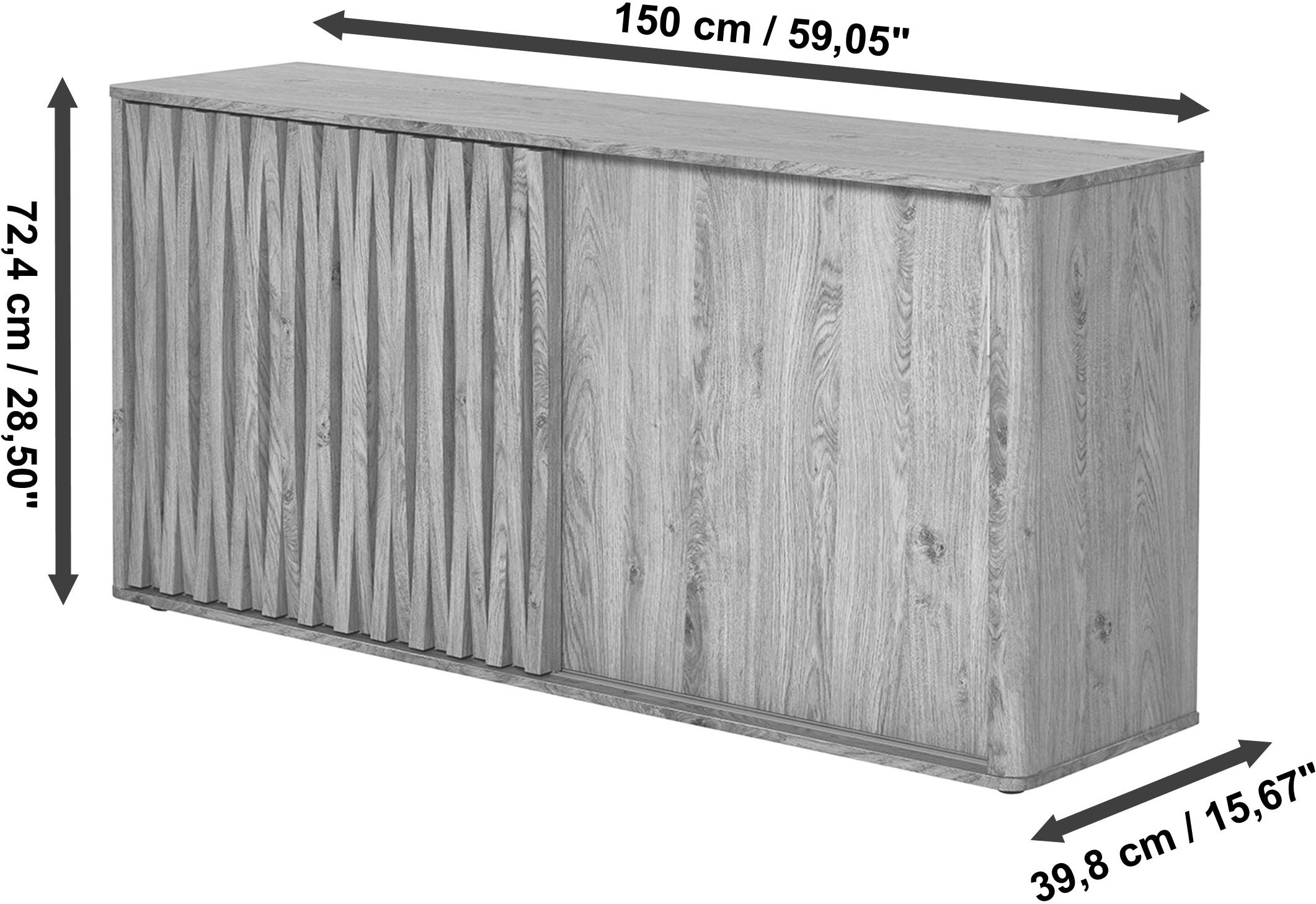 Jahnke Sideboard »FLOW SB 150«, (1 St.), Sideboard, 2 Schiebetüren, Breite 150 cm