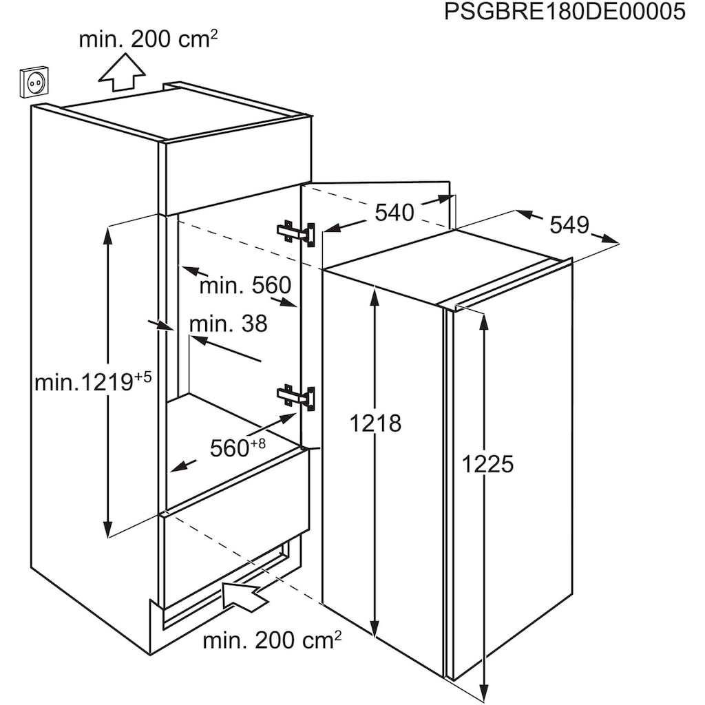 AEG Einbaukühlschrank »TSF5O12ES«, TSF5O12ES 933033190, 121,8 cm hoch, 54,8 cm breit