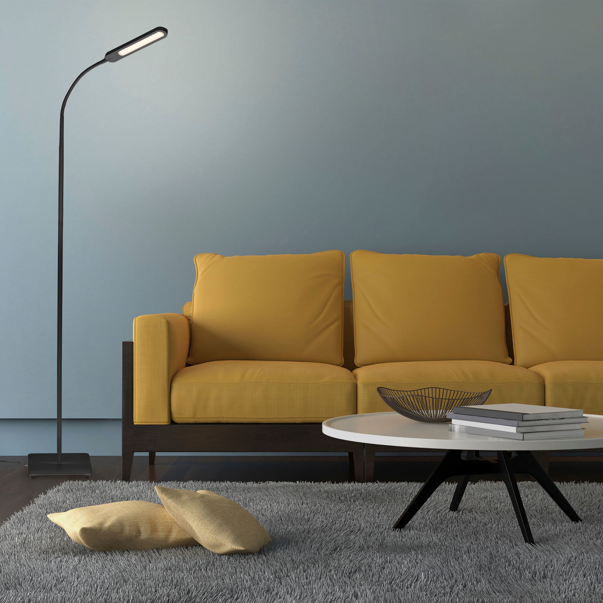 B.K.Licht LED Stehlampe mit Dimmfunktion, inkl. 1 x LED-Platine 6,5 Watt, 600lm, dimmbar 3.000K / 4.000K / 6.500K via Touchschalter