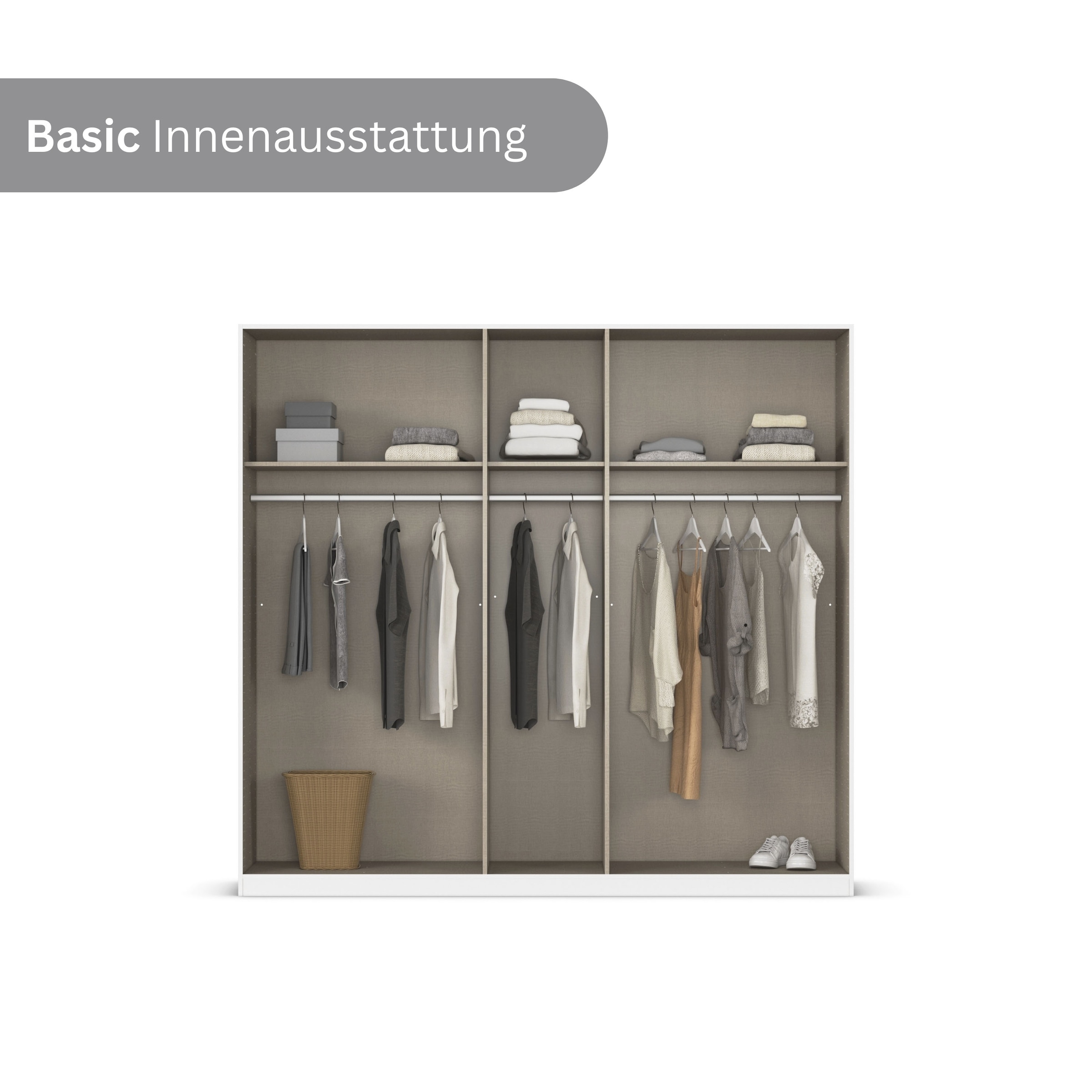 INOSIGN BY RAUCH Drehtürenschrank »Ferris Schrank Breite 2,10m BESTSELLER Schlafzimmerschrank«, Kleiderschrank mit Spiegel in den Ausführungen BASIC/CLASSIC/PREMIUM