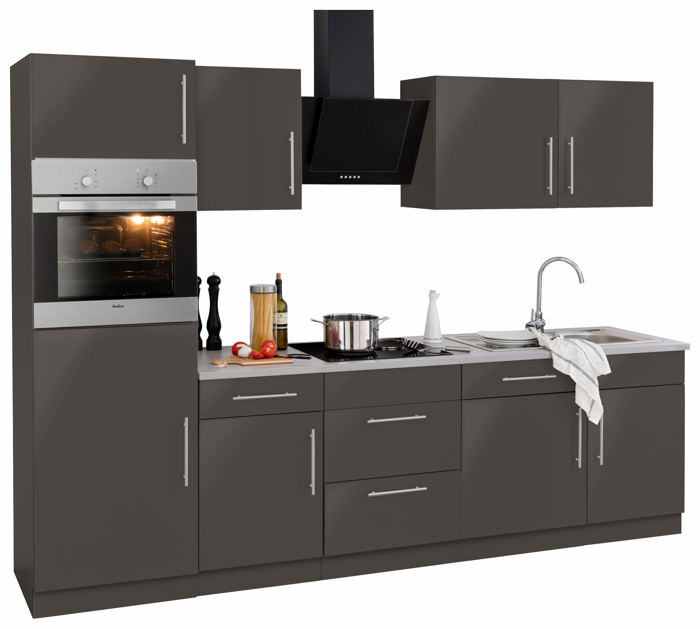 wiho Küchen Küchenzeile »Cali«, mit E-Geräten, Breite 280 cm auf Raten  bestellen
