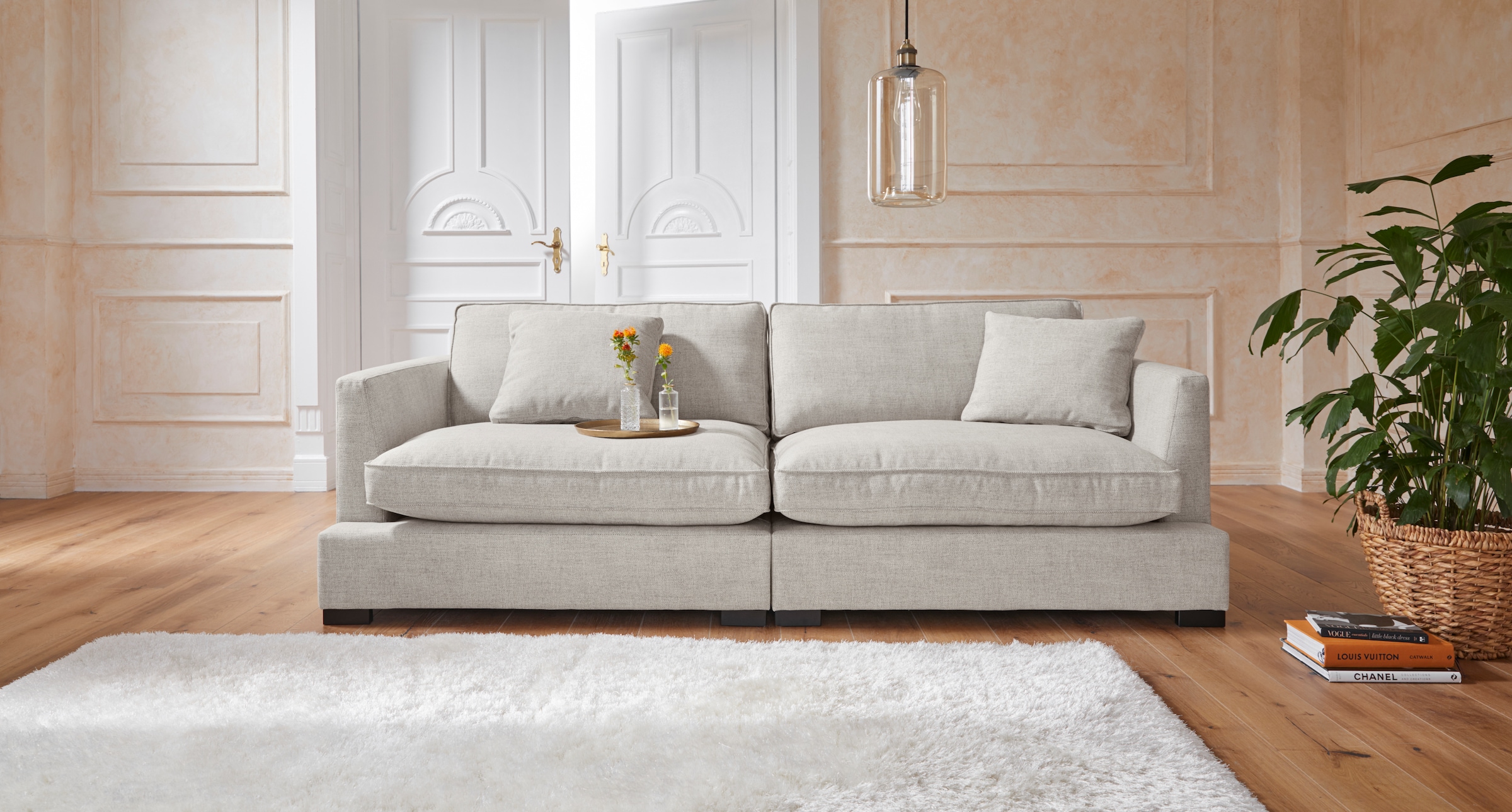 Guido Maria Kretschmer Home&Living 3-Sitzer »Annera«, weicher Sitzkomfort, mit extra tiefen Sitzflächen, Füllung mit Federn