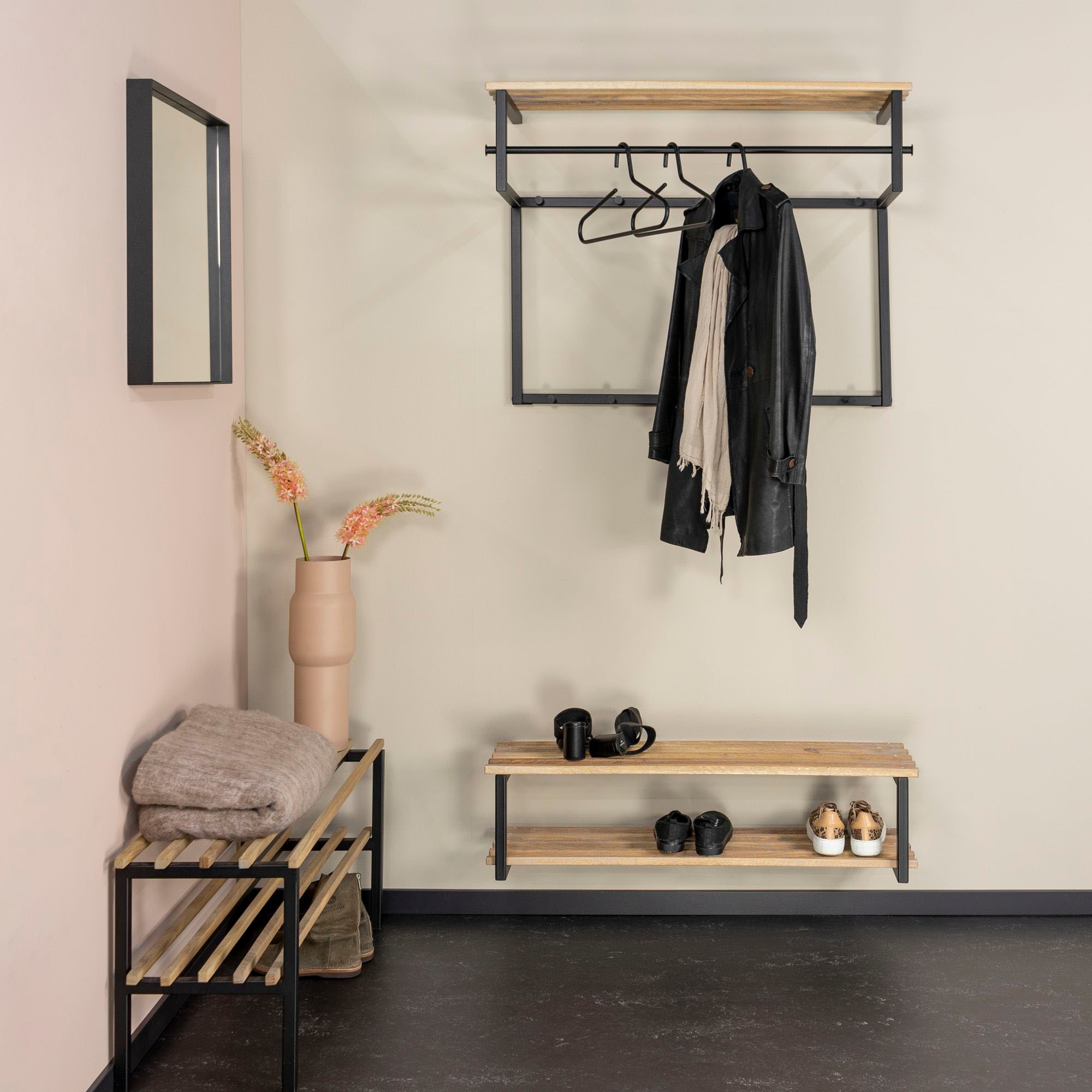 Spinder Design Garderobenleiste, Metall, Breite 100 cm, Familien-Garderobe, 11 Haken