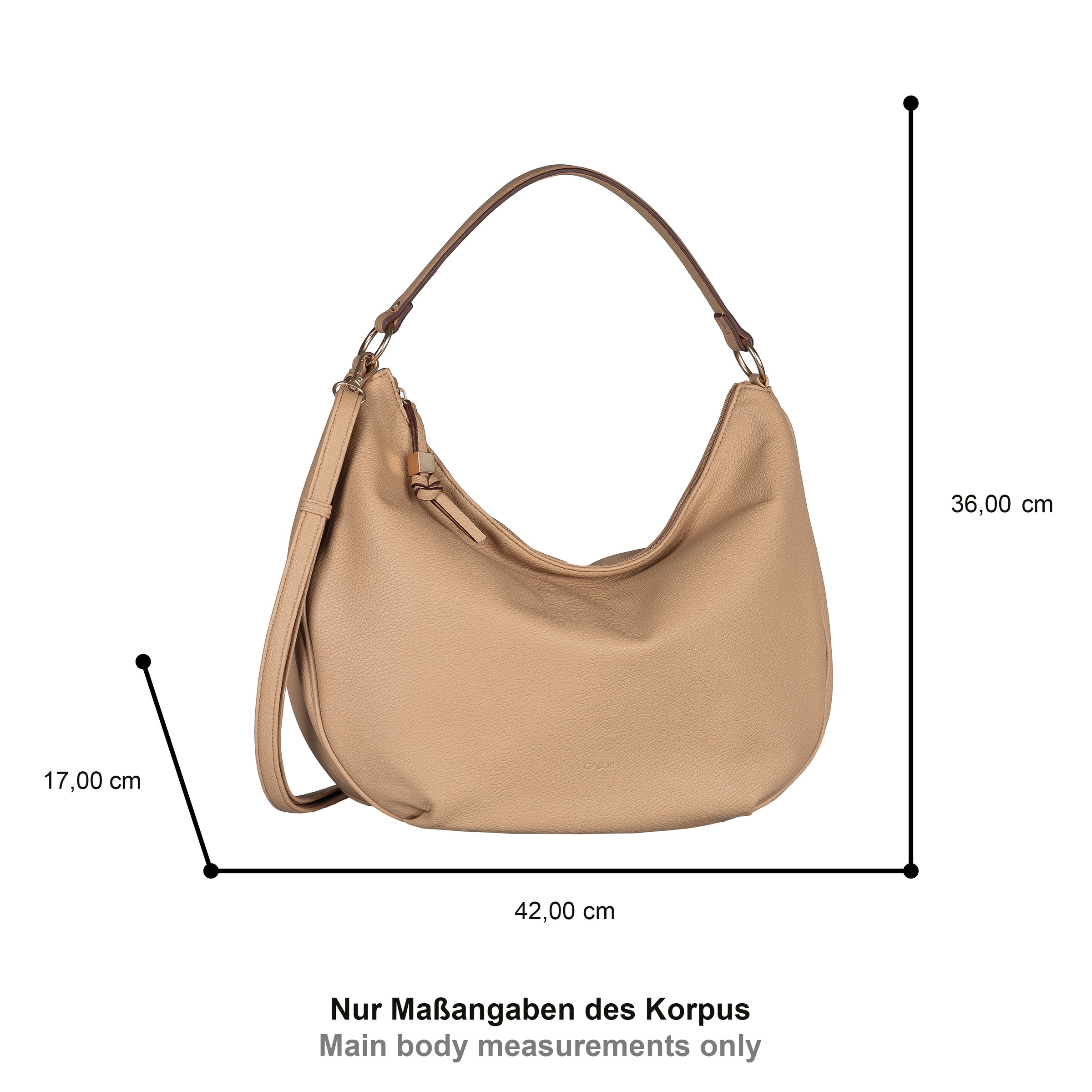 Gabor Hobo »Rosina« Umhängetasche, Schultertasche mit markantem Metal-Emblem
