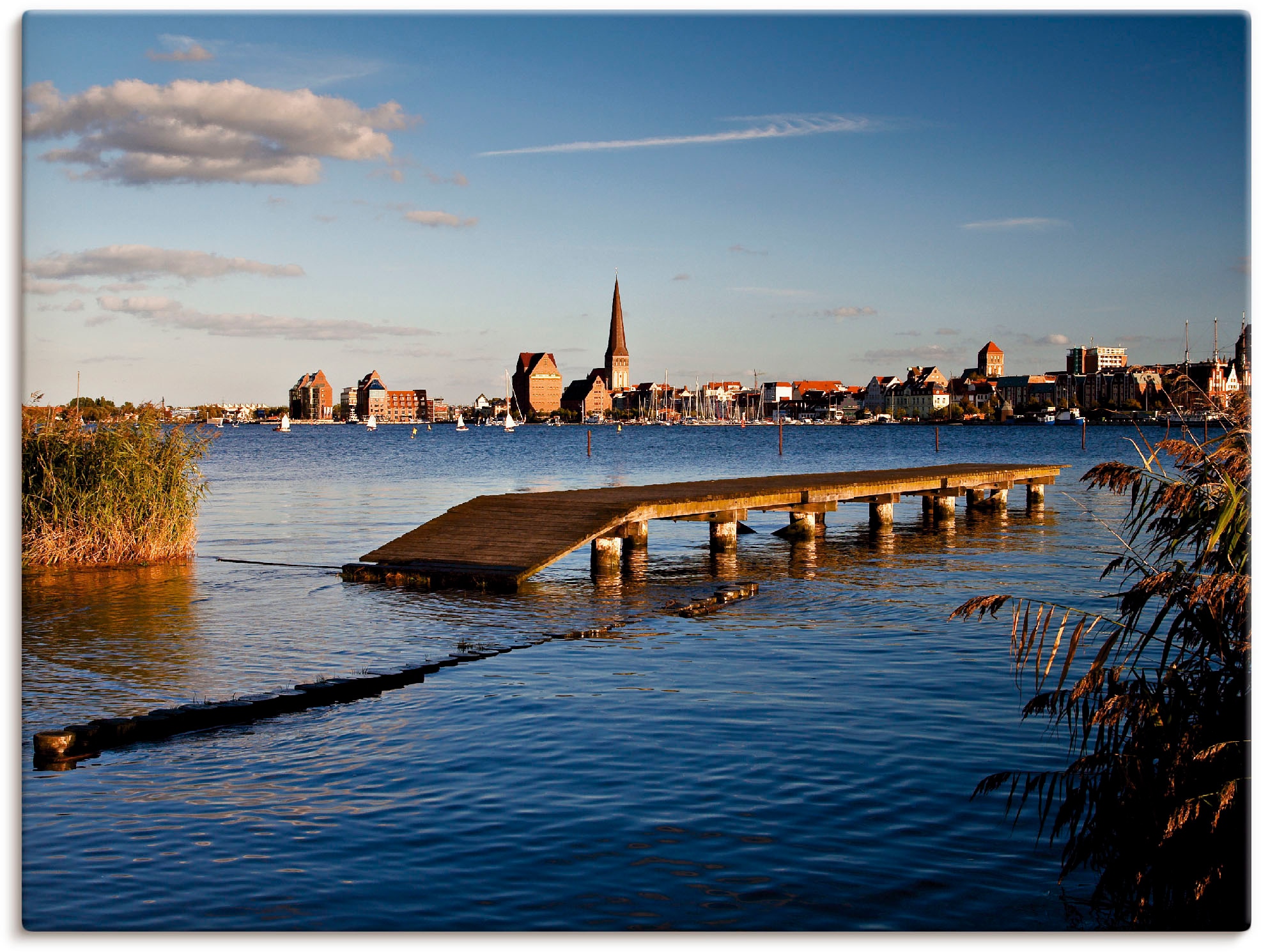 Artland Leinwandbild »Blick auf Rostock«, Deutschland, (1 St.), auf Keilrah günstig online kaufen