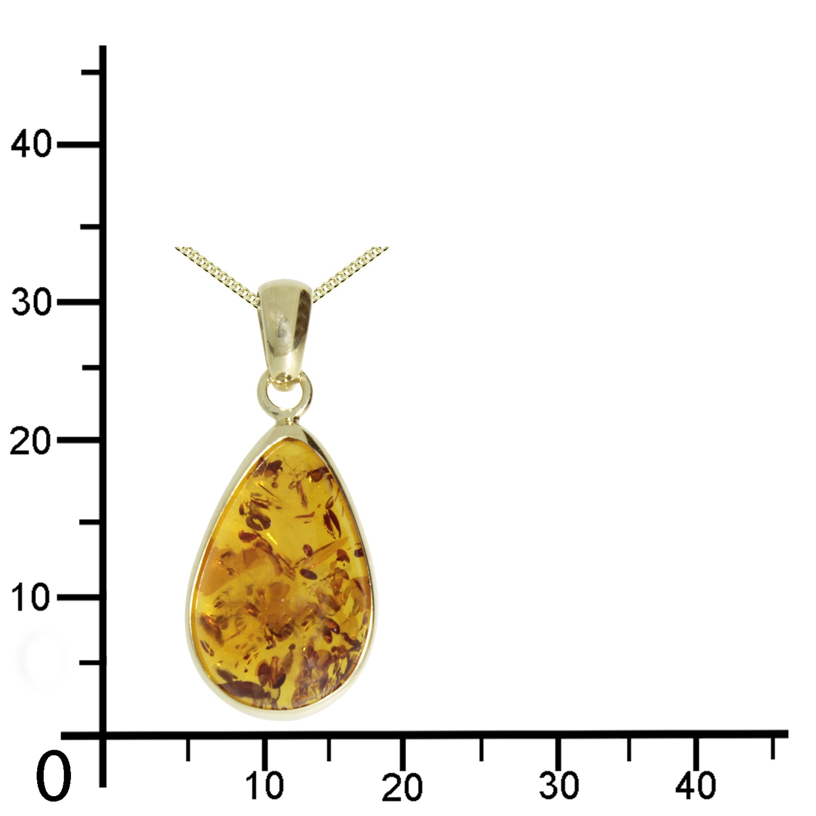 OSTSEE-SCHMUCK Kette mit Anhänger »Ostsee-Schmuck Kette mit Anhänger Classic Tropfen 21 x 14 mm«