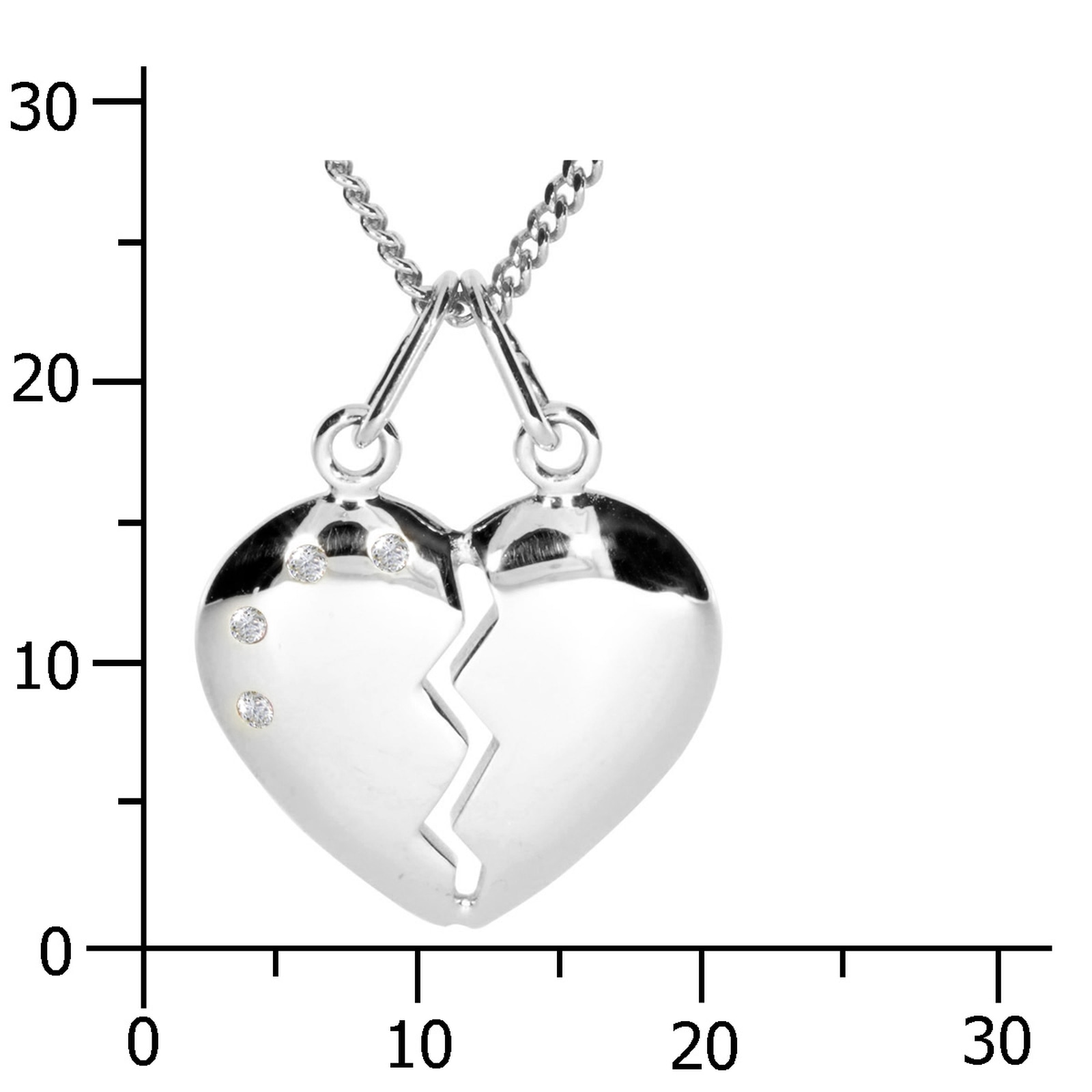 OSTSEE-SCHMUCK Kette mit Anhänger »Ostsee-Schmuck Kette mit Anhänger geteiltes Herz«, (2 tlg.)