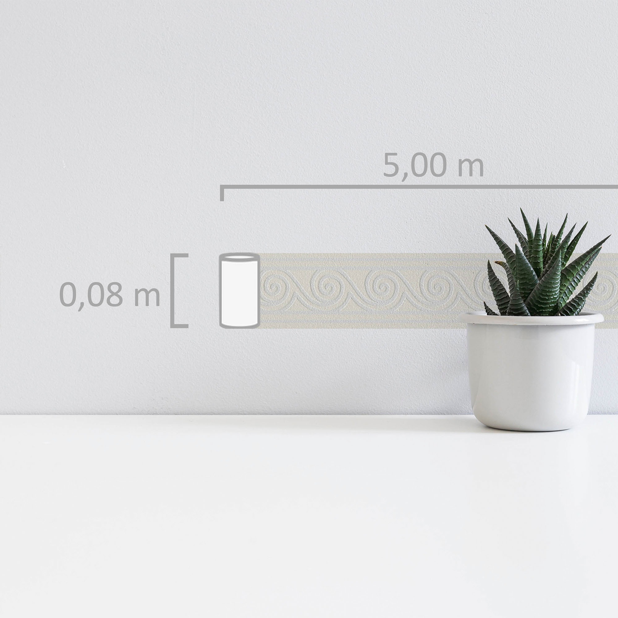 A.S. Création Bordüre »Only Borders 11«, Streifen-glänzend-abstrakt, Tapete Bordüre Wellen Borte Wohnzimmer Schlafzimmer Küche Flur Design