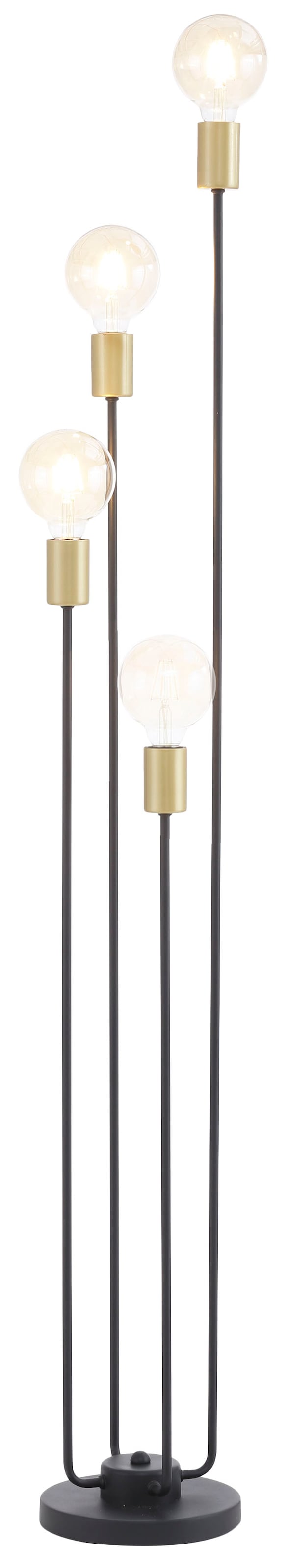 Leonique Stehlampe »Jarla«, 4 flammig-flammig, Stehleuchte mit  goldfarbenen/schwarzen Fassungen, Höhe 137 cm online kaufen