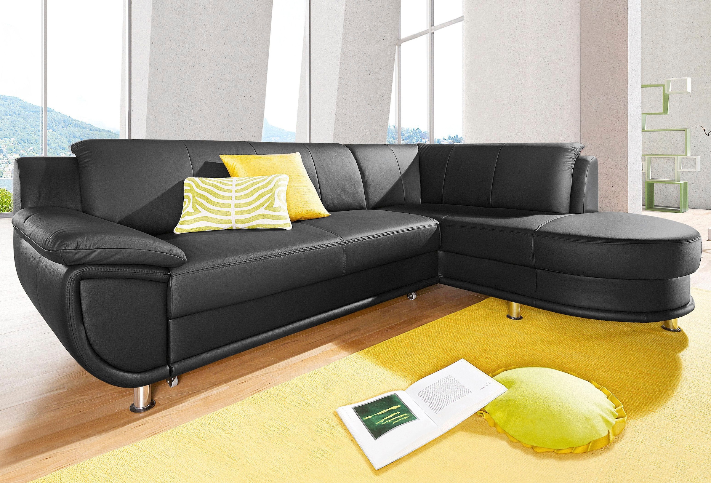 TRENDMANUFAKTUR Ecksofa »Rondo, zeitlos und elegant, bequem, L-Form« wahlweise mit Federkern, wahlweise mit Bettfunktion