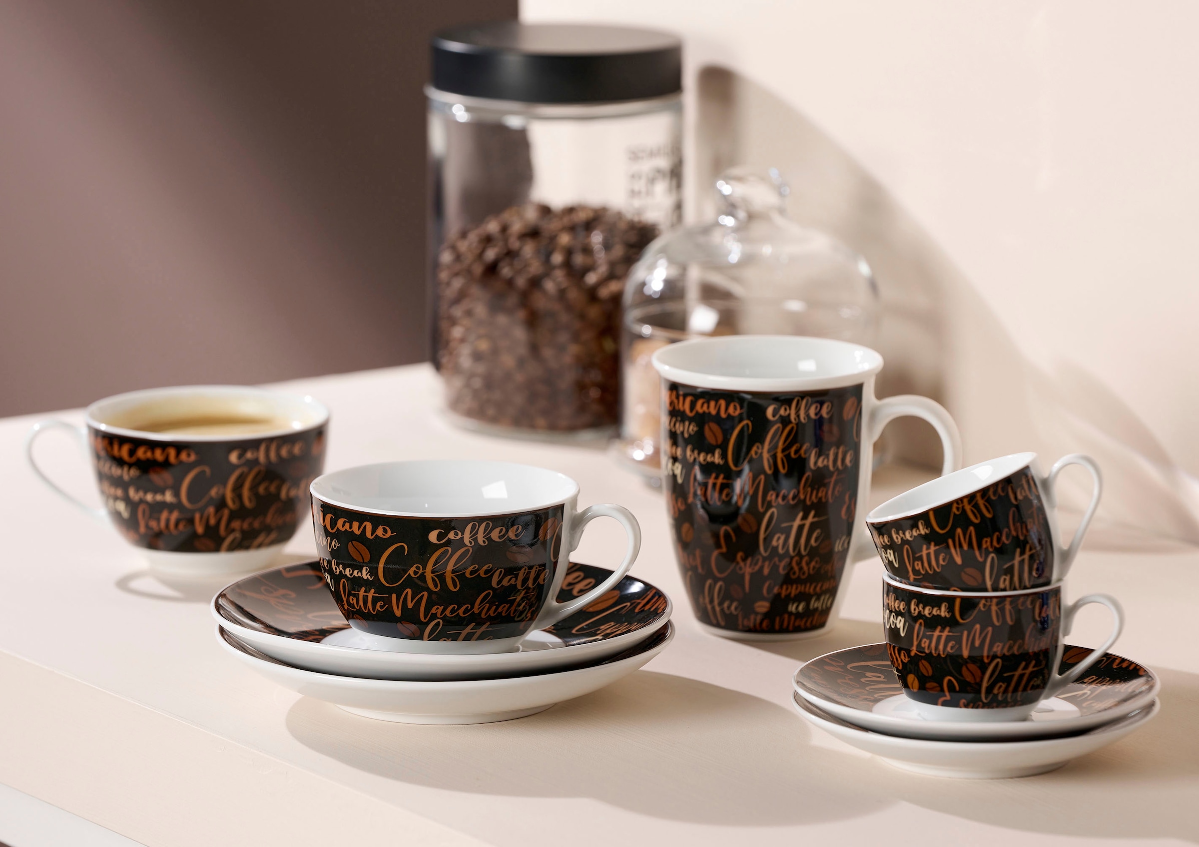 Ritzenhoff & Breker Espressotasse, (Set, 4 tlg.), Espresso-Set Aromatico, 4-teilig