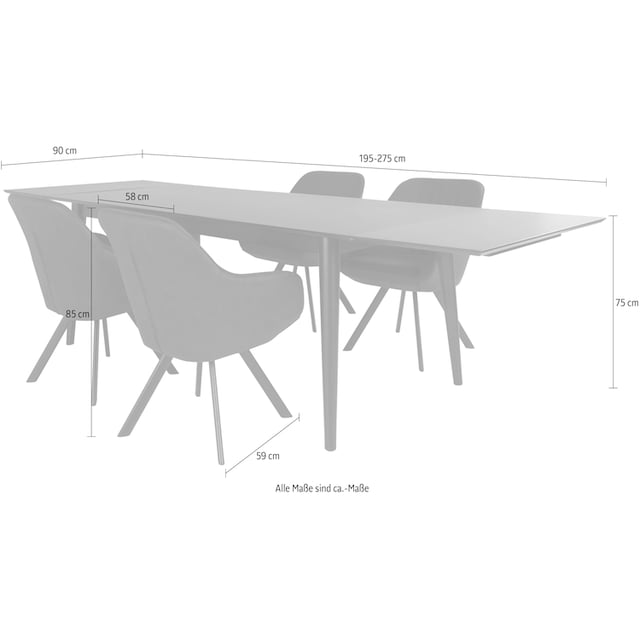 Homexperts Essgruppe »Odense«, (Set, 5 tlg.), mit ausziehbarem Tisch auf  Raten kaufen