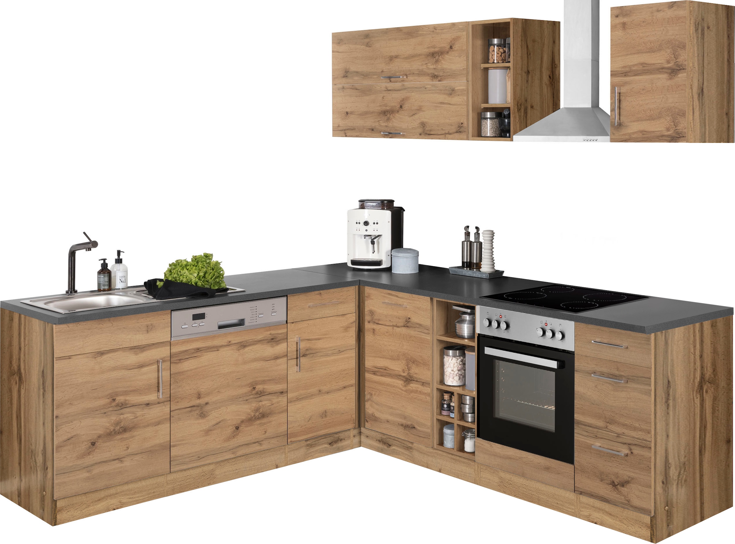 KOCHSTATION Winkelküche "KS-Colmar", ohne E-Geräte, Stellbreite 210/240 cm günstig online kaufen