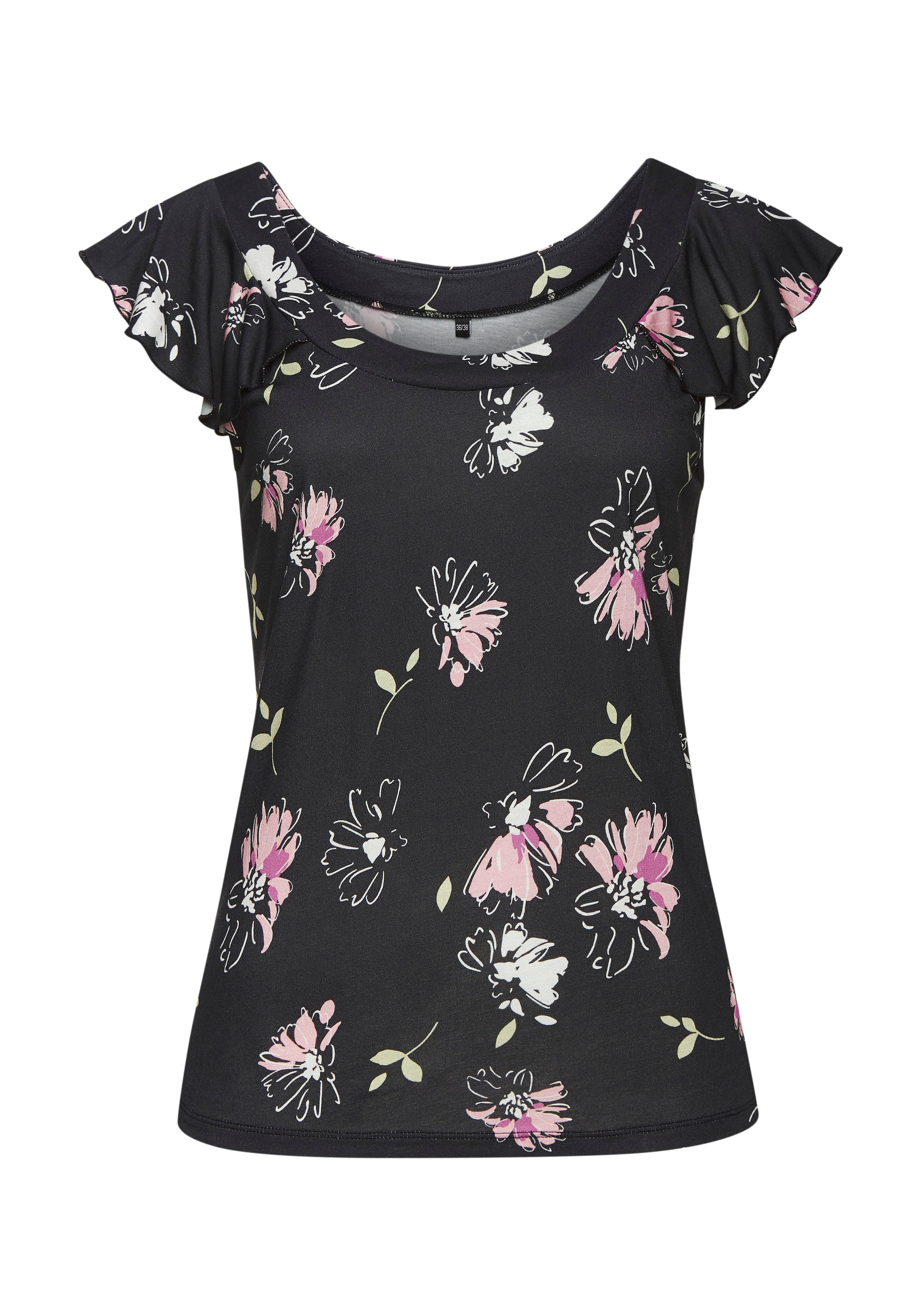 Vivance Rundhalsshirt mit verspielten Volants aus weichem Jersey, sommerlich