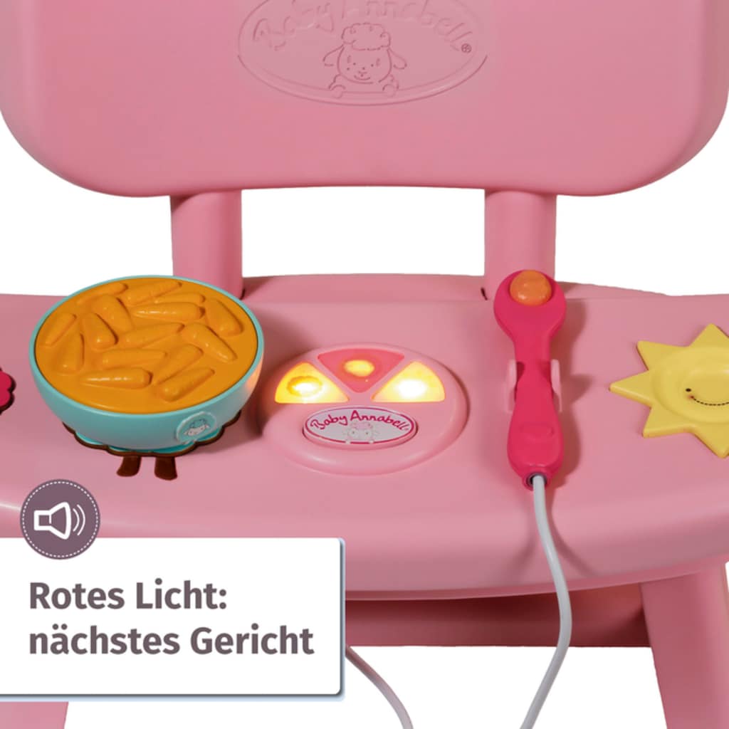 Baby Annabell Puppenhochstuhl »Lunch Time Tisch«, mit Licht- und Soundeffekten