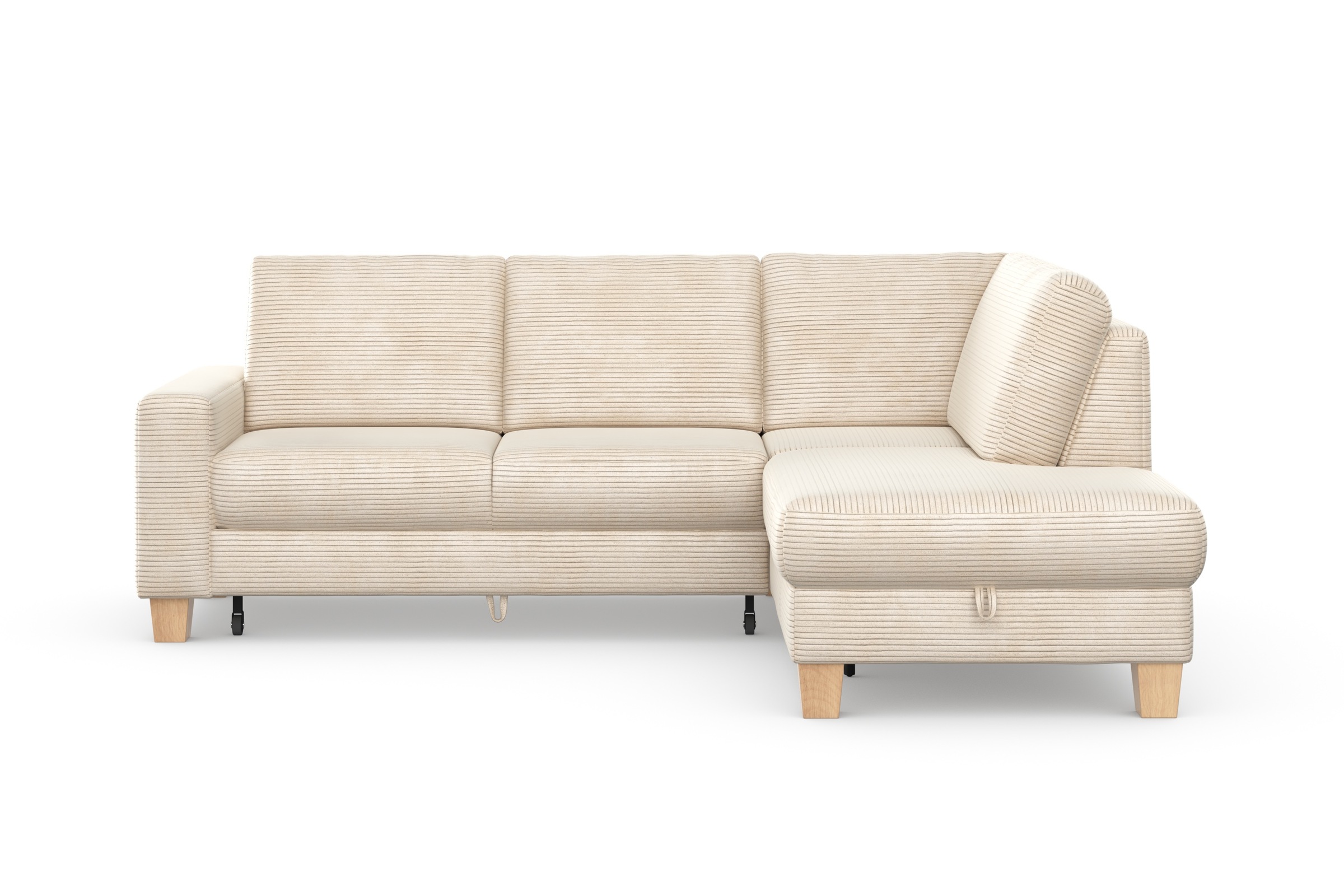Home affaire Ecksofa »Summer L-Form«, mit Ottomane, wahlweise mit Bettfunktion und Bettkasten, Cord-Bezug