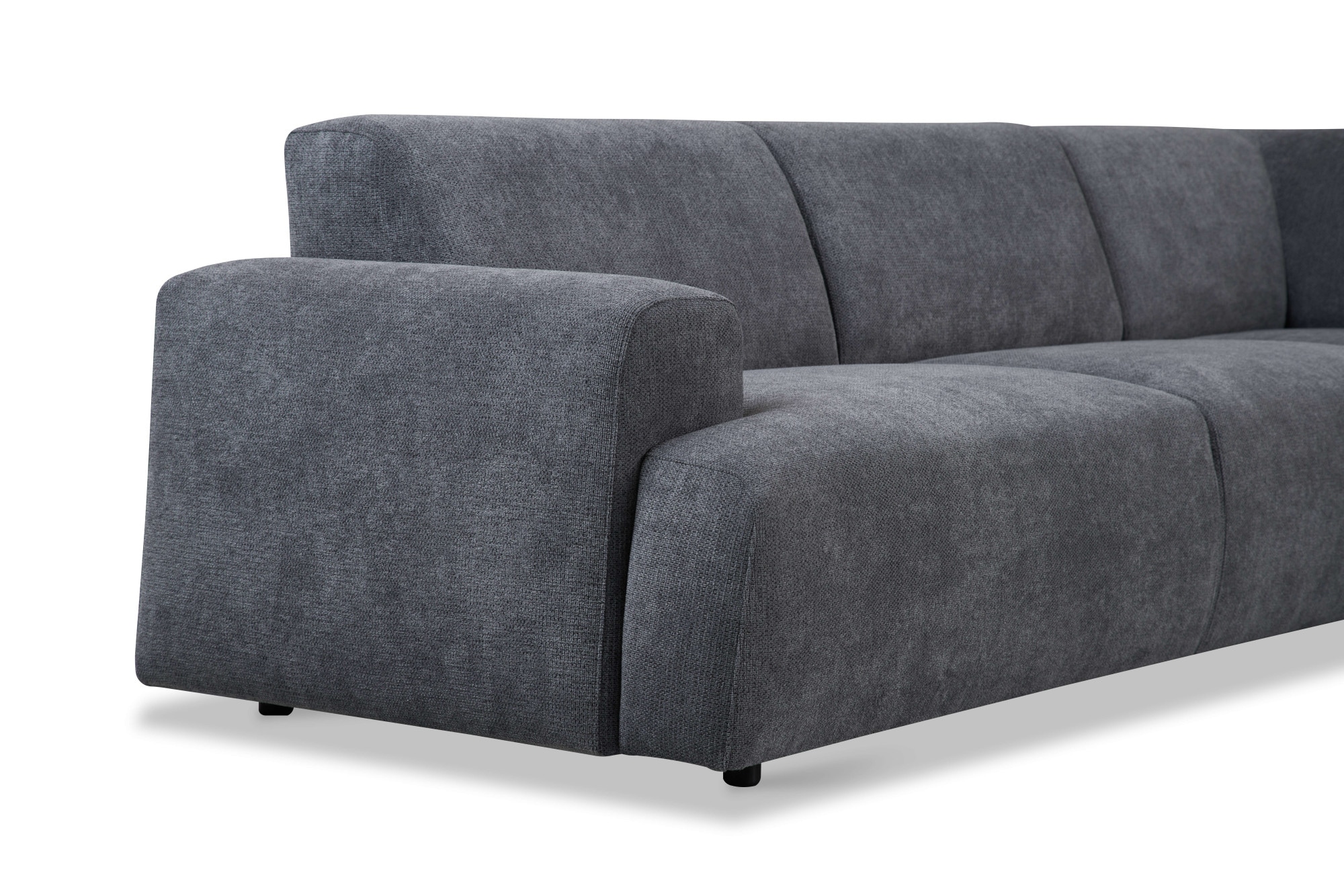 andas Ecksofa »Linkka, Breite 282 cm«, L-Form, in einem weichen Chenille-Stoff, mit Wellenunterfederung