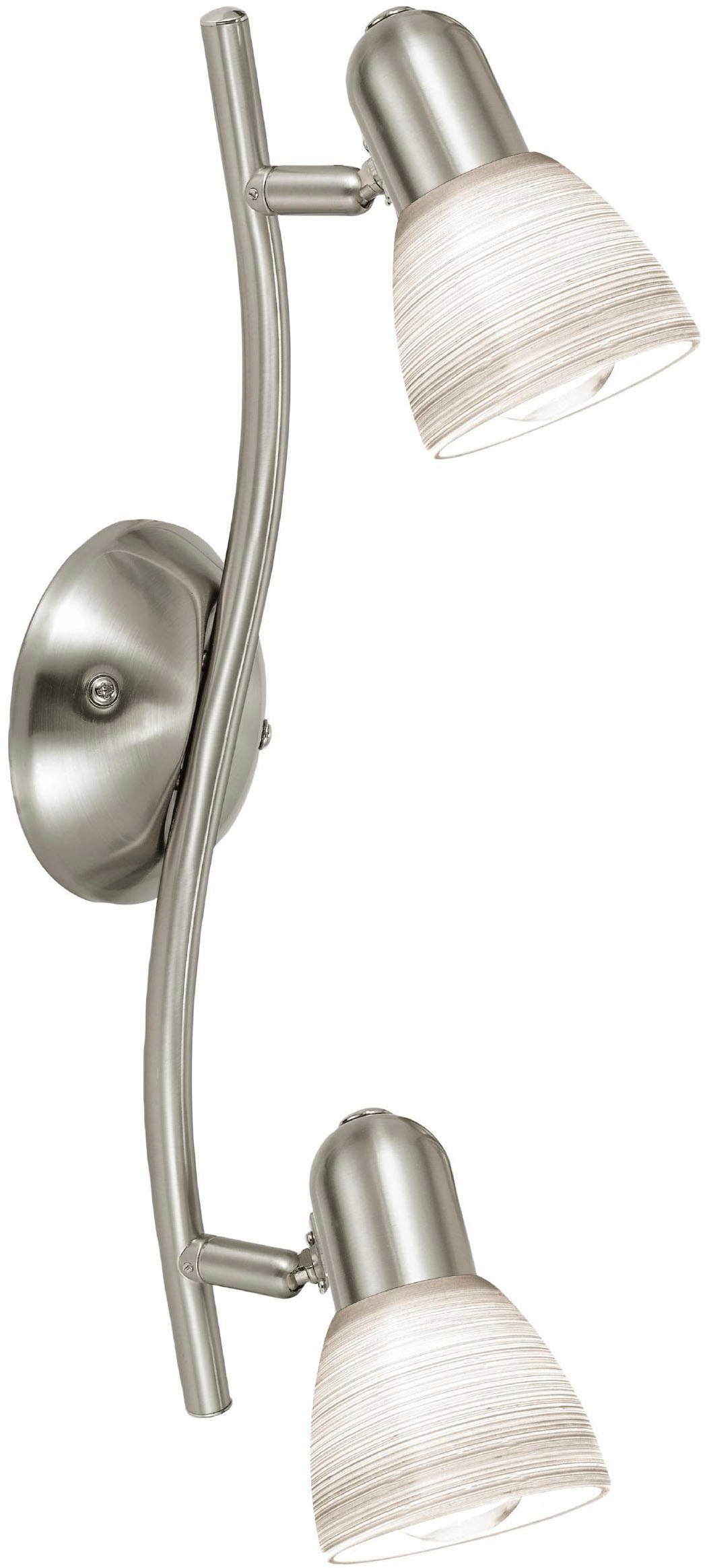 EGLO Deckenleuchte »Dakar 1 Deckenlampe, Deckenspot aus Stahl und Glas, E14, Deckenleuchte« E14 1 Stk. Spot - L37 x B10 cm - nickel-matt - 2X40W exkl.