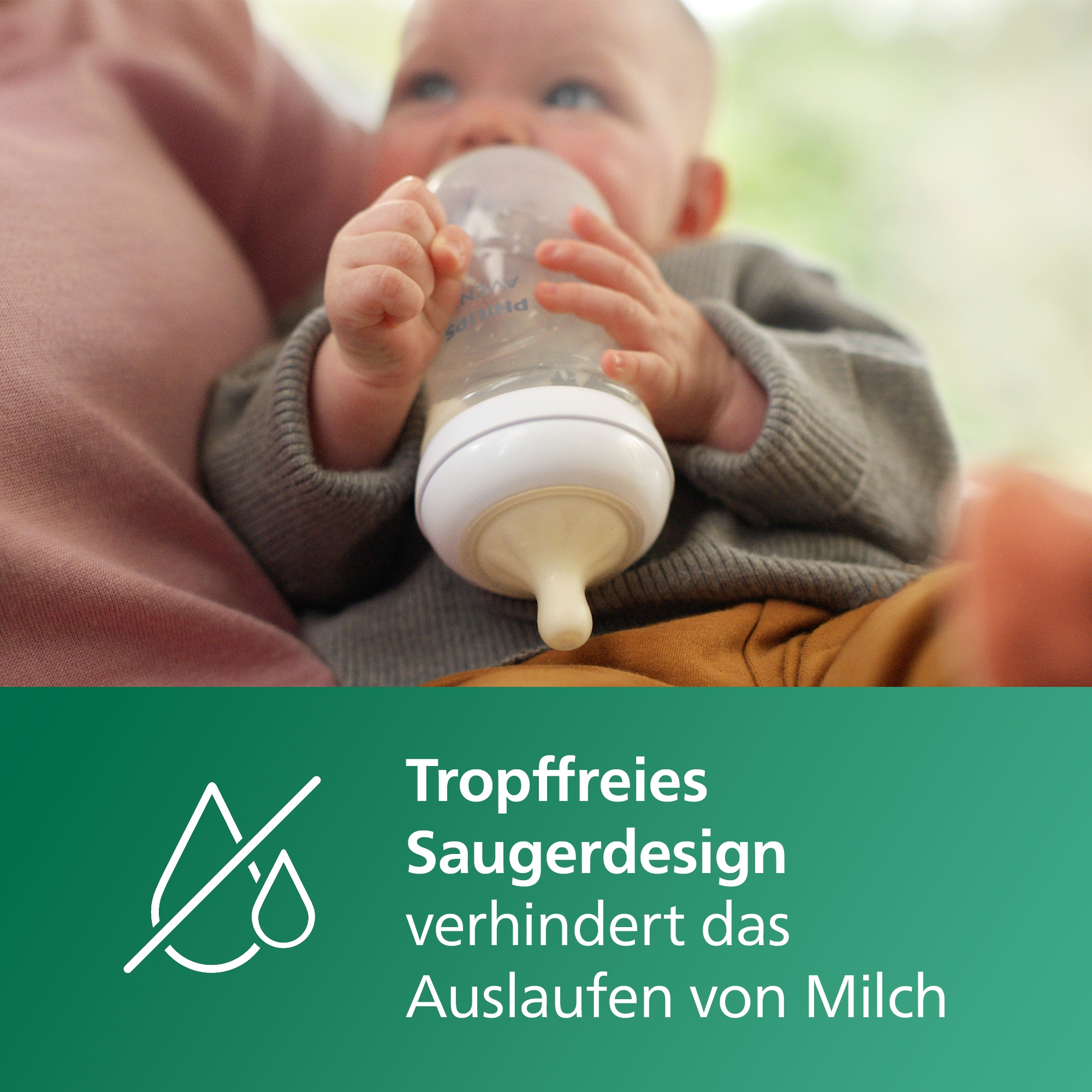 Philips AVENT Babyflasche »Natural Response Babyflasche« aus Glas, 2er-Pack, mittlere Durchflussrate