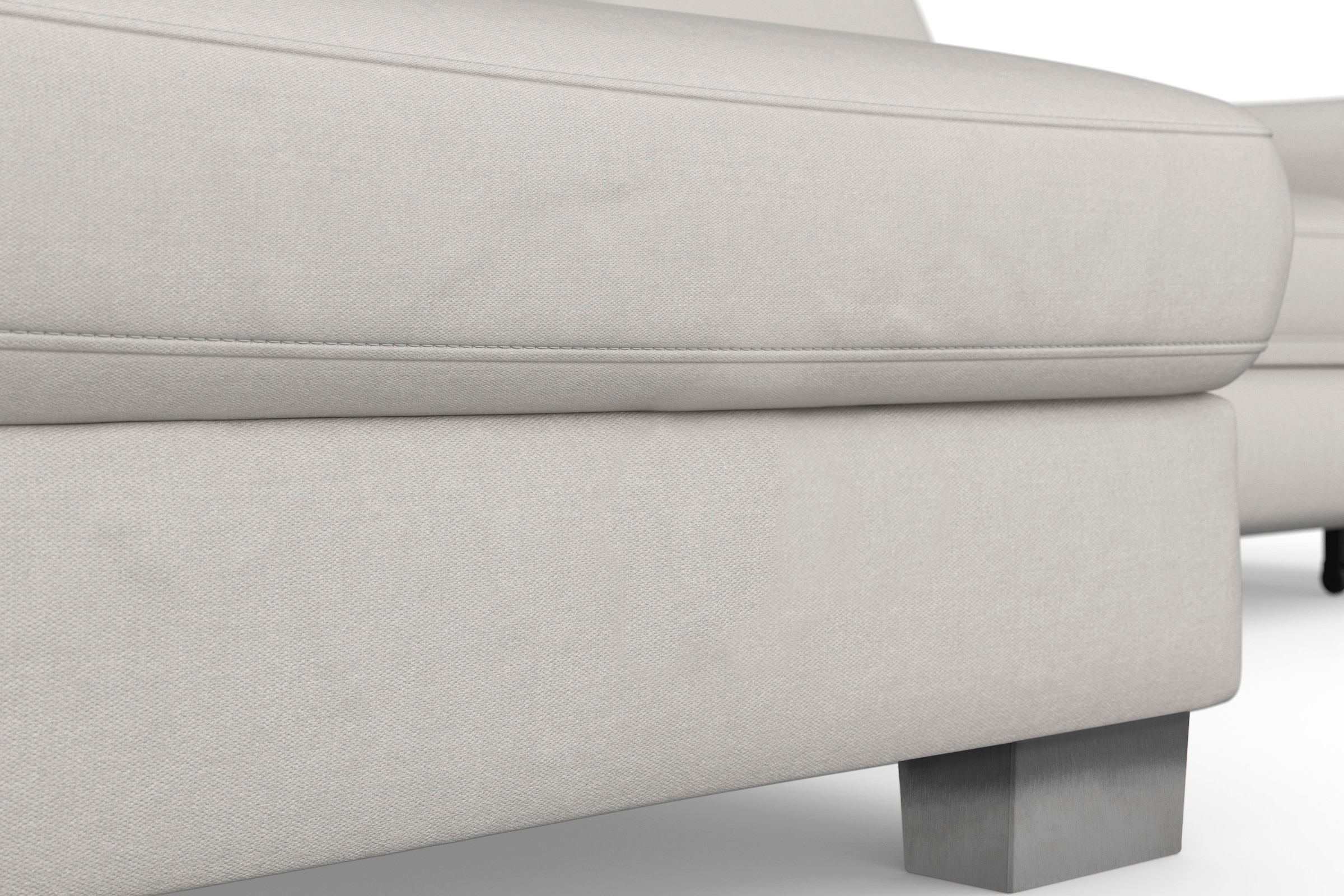 sit&more Ecksofa »Dundee L-Form«, mit Federkern und Edelstahlfüßen, wahlweise mit Kopfteilverstellung