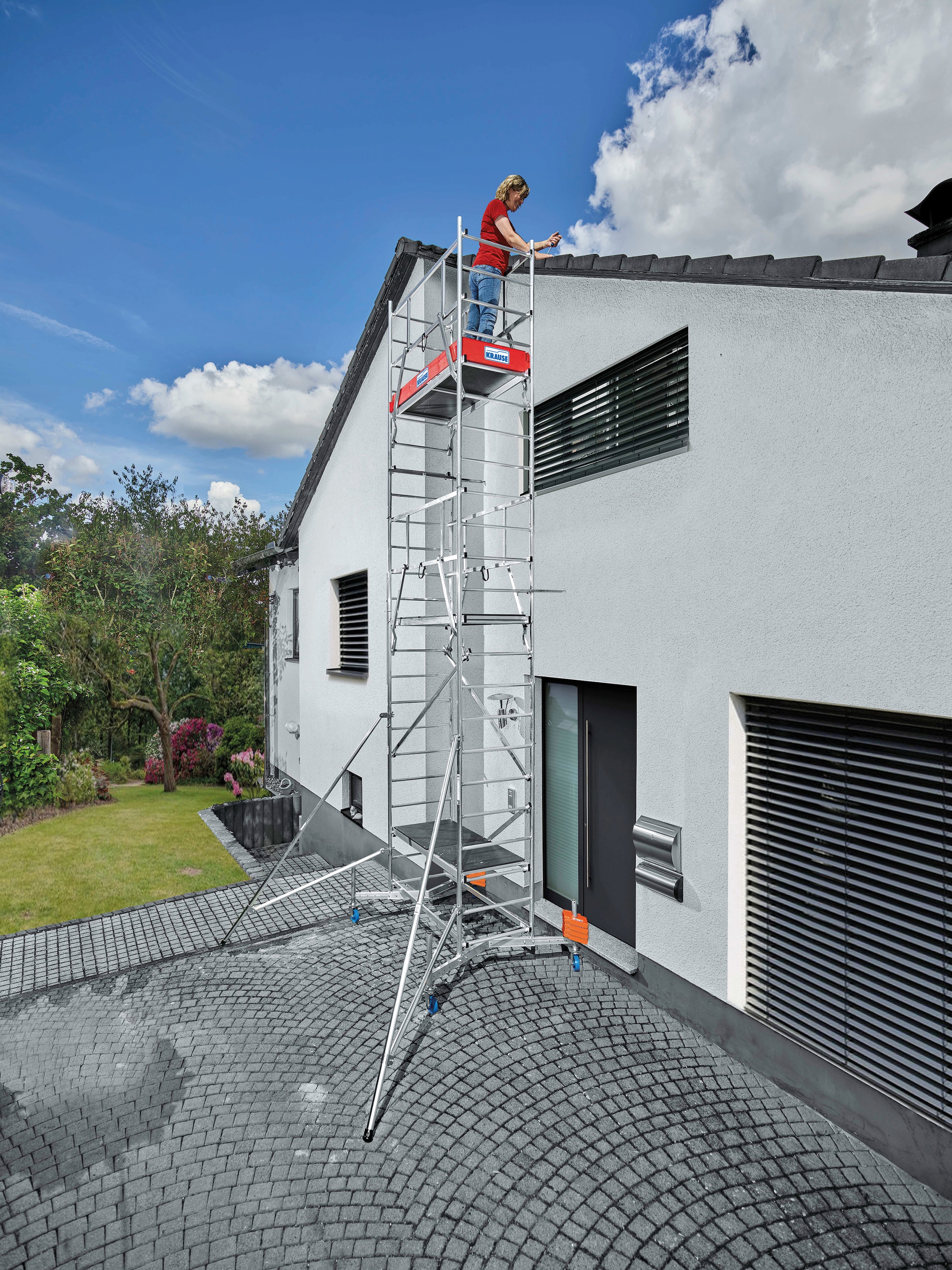 KRAUSE Arbeitsgerüst »ClimTec System«, Komplettgerüst, inkl. 1 Aufstockung, 2 Aufstockung und Fahrrollensatz