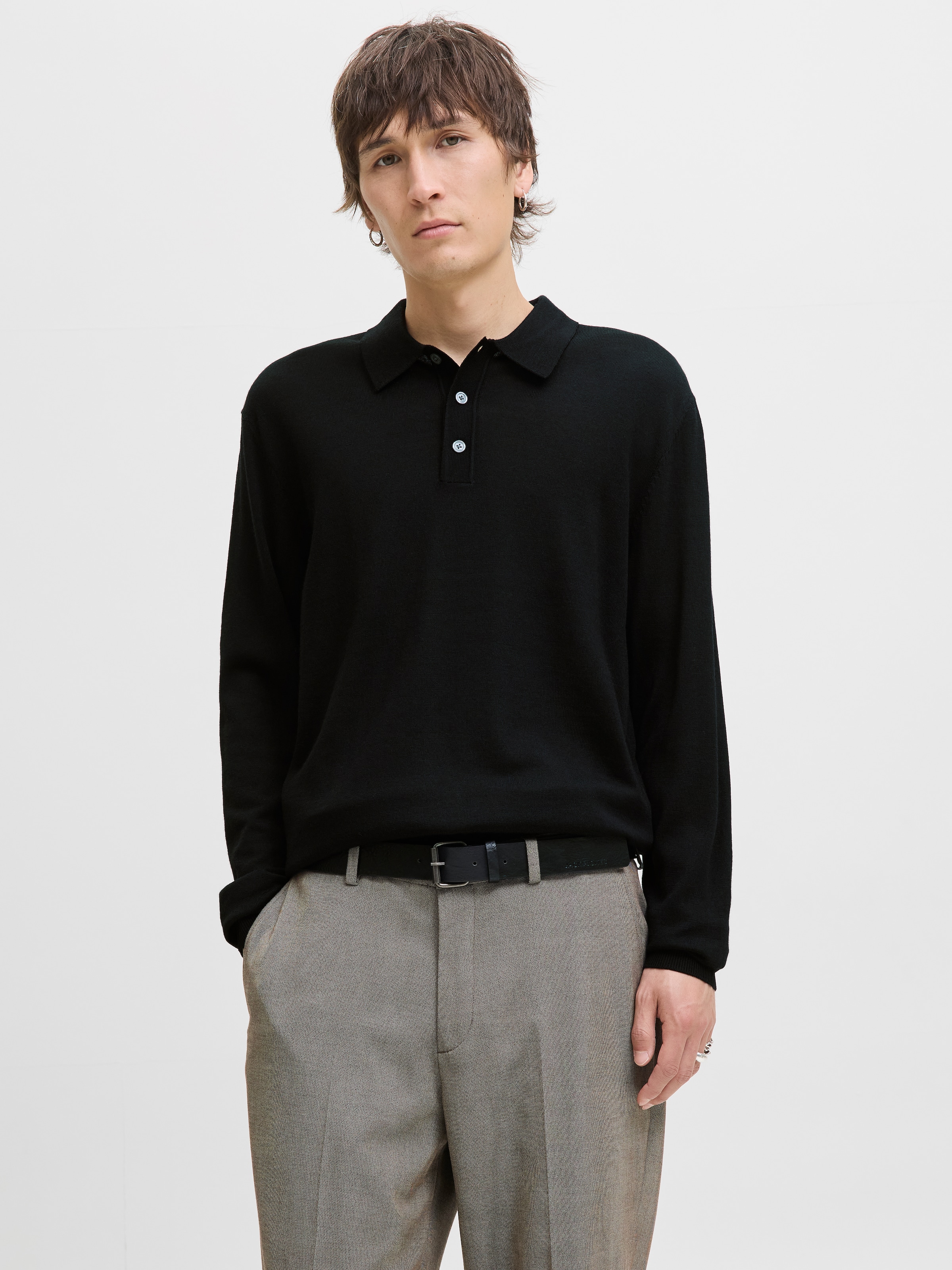 Jack & Jones Polokragenpullover »JPRBLAMERINO KNIT POLO« Wolle, regular fit