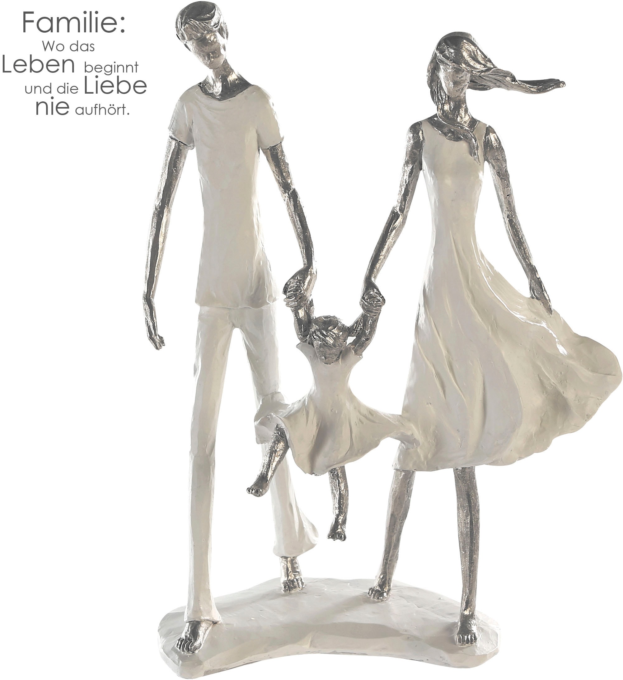 Casablanca by Gilde Dekofigur »Skulptur Familie Family weiß H. 12 cm« Mit Spruchkarte, weiß, Wohnzimmer
