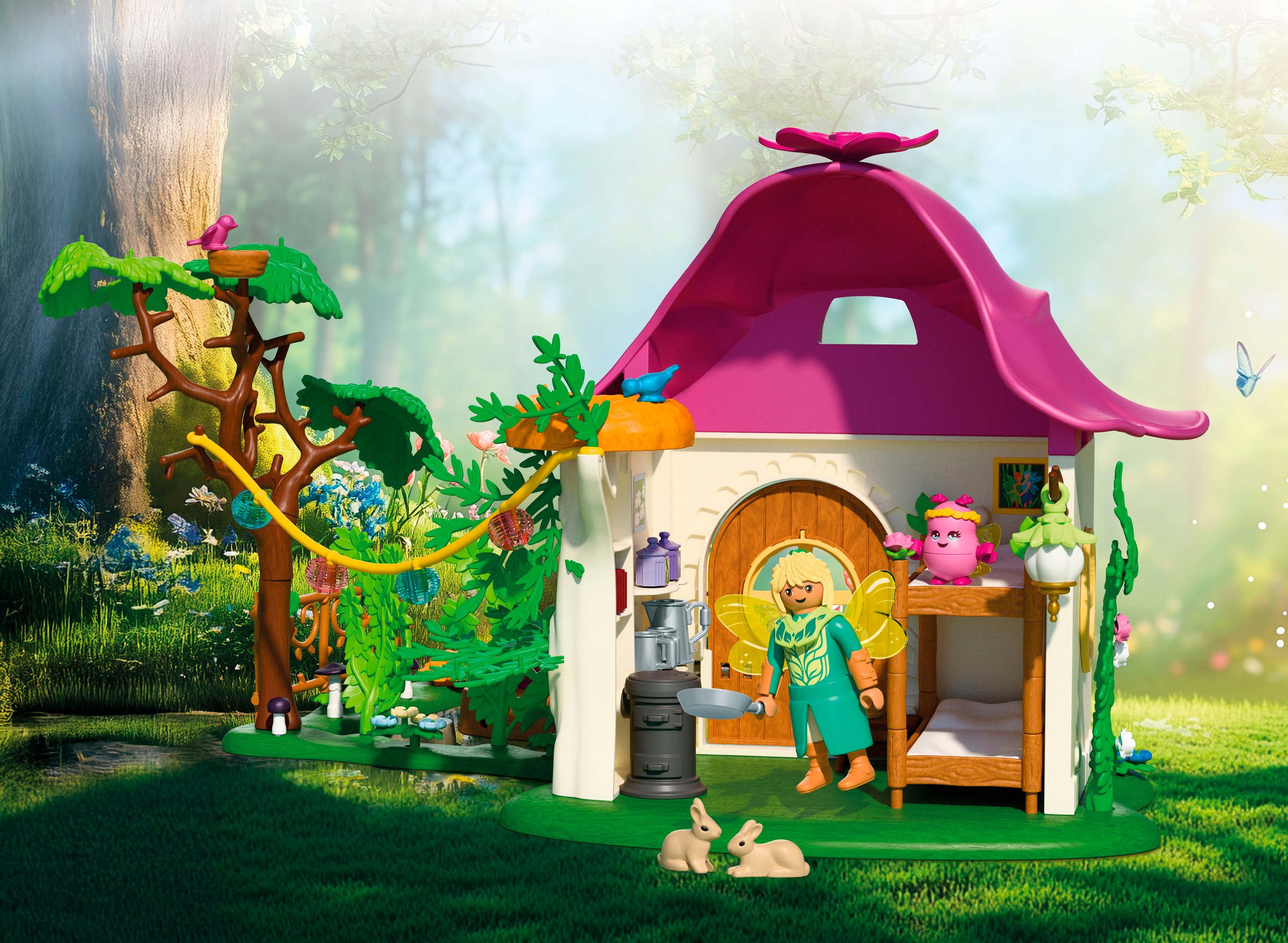 Playmobil® Konstruktions-Spielset »Gemütliches Feenzuhause mit Goldeinhorn und Stall (71838)« Princess Magic; Made in Germany