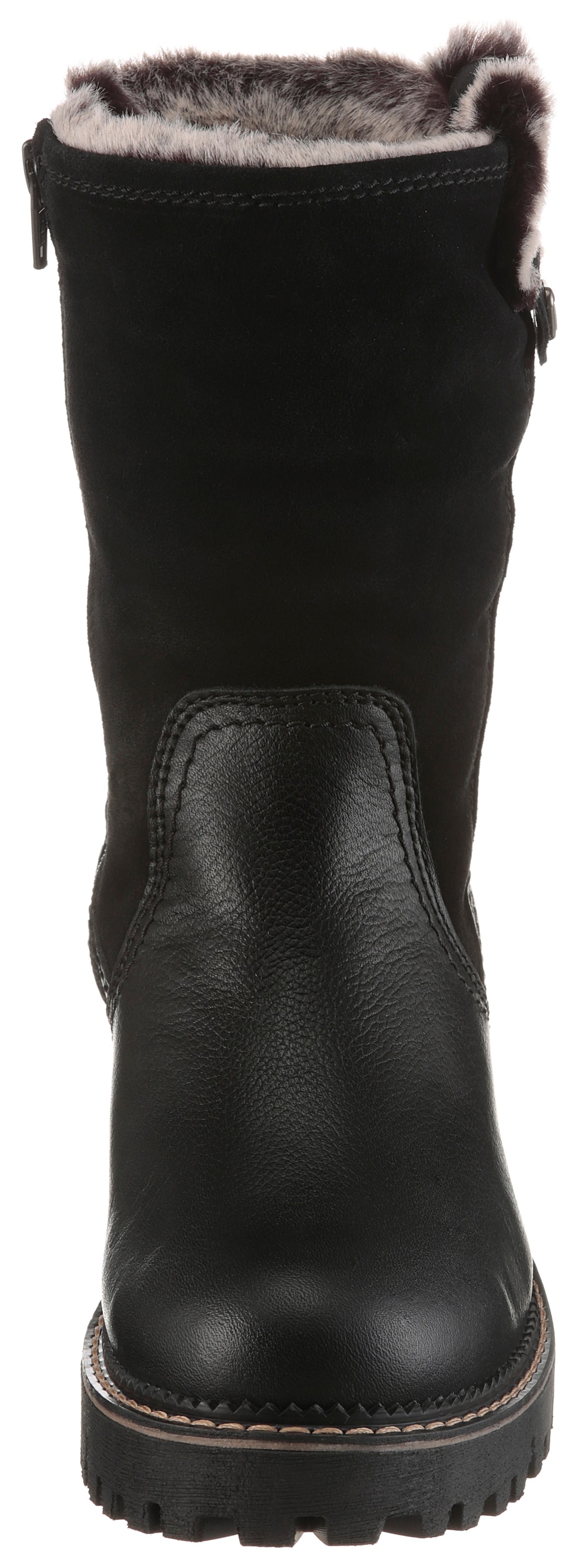 Tamaris Winterstiefelette  , Blockabsatz, Winterboots mit Falten im slouchy Look