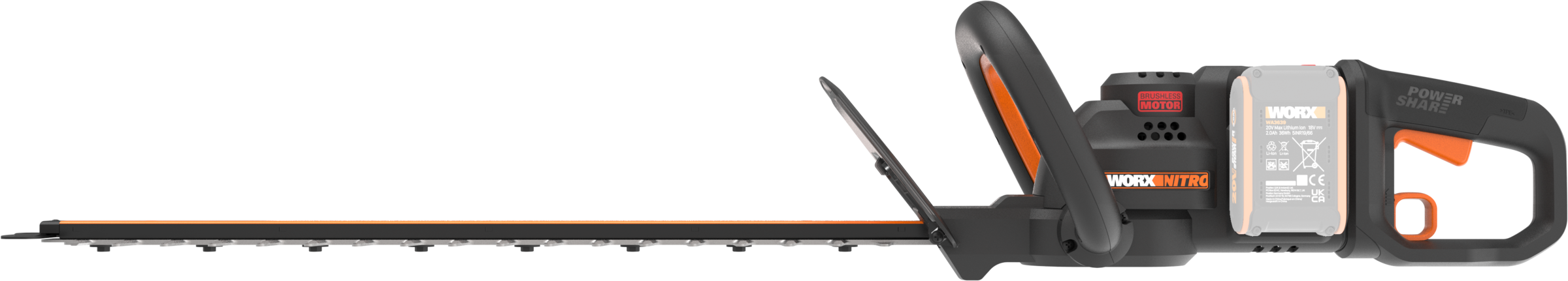 Worx Akku-Heckenschere »WG286E.9 Nitro Profi«, 58 cm Schnittlänge, 27 mm Zahnabstand, ohne Akku und Ladegerät