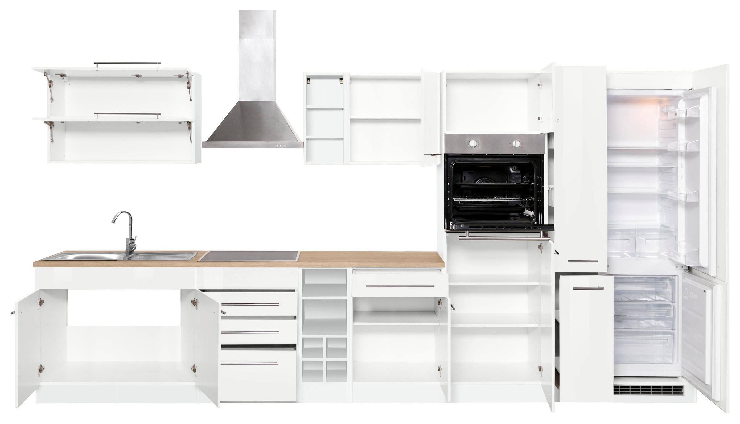 KOCHSTATION Küchenzeile »KS-Eton«, mit E-Geräten, Breite 390 cm
