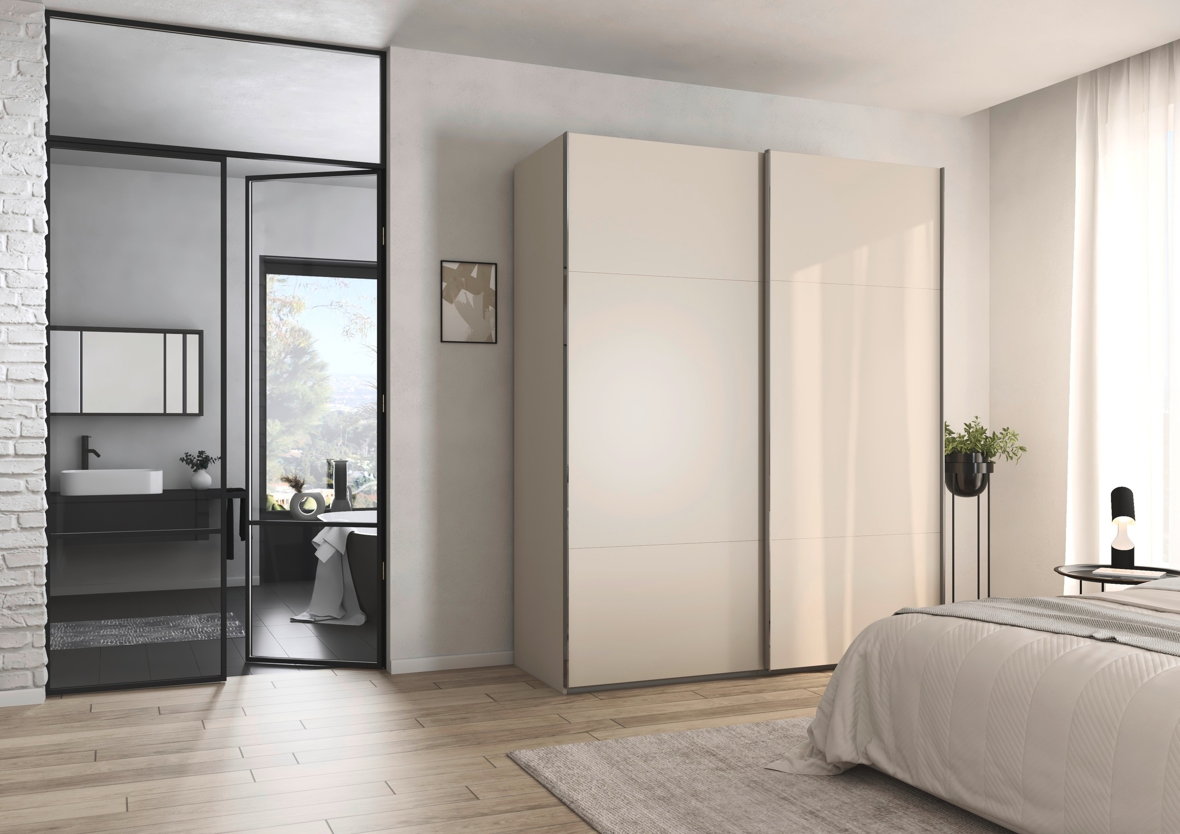 rauch Schwebetürenschrank »Kleiderschrank Schrank Garderobe Schlafzimmerschrank CONTIDO«, (in 3 verschiedenen Ausstattungen BASIC/CLASSIC/PREMIUM), aus hochwertigem Material in 6 Breiten 2 Griff-Farben MADE IN GERMANY
