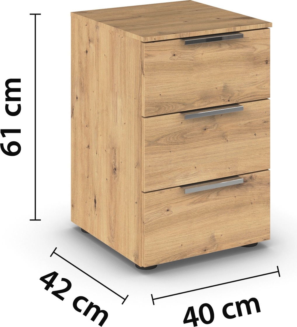 rauch Nachtkommode »Nachttisch Nachtschrank Nachtkonsole FLIPP«, (Breite 40 cm), mit 3 Schubladen und Soft-Close-Funktion