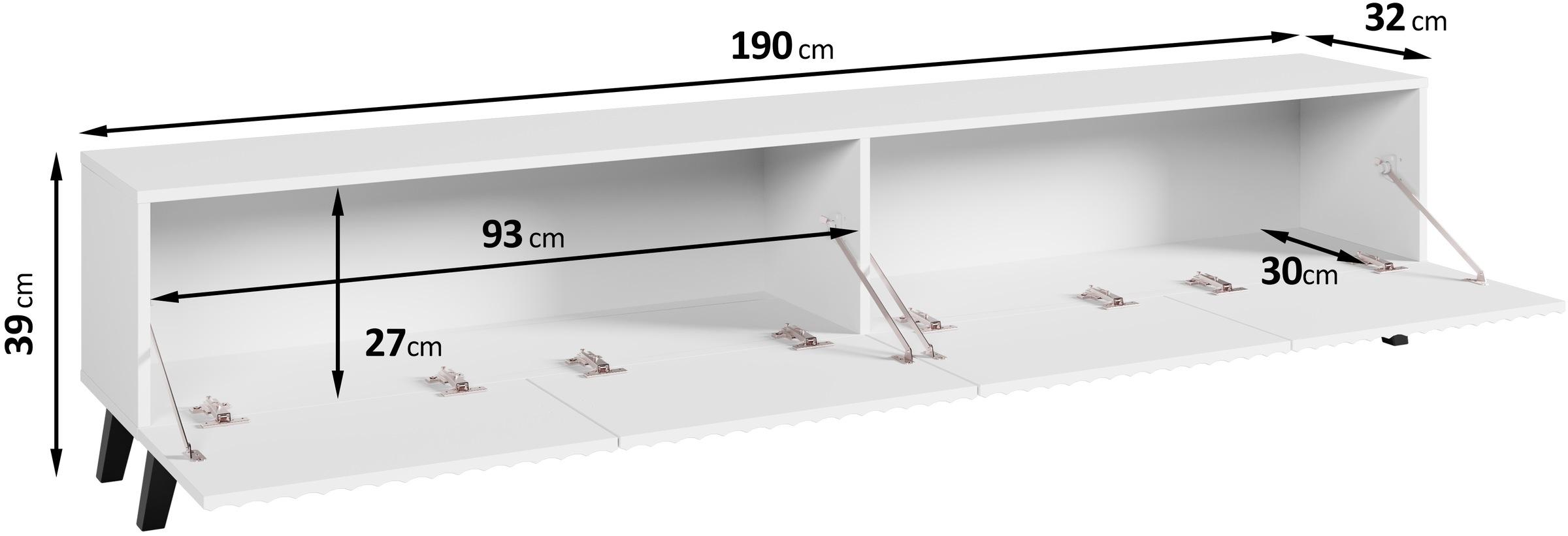 INOSIGN Lowboard »PHUKET«, TV-Board mit Strukturfront, Breite ca. 190 cm