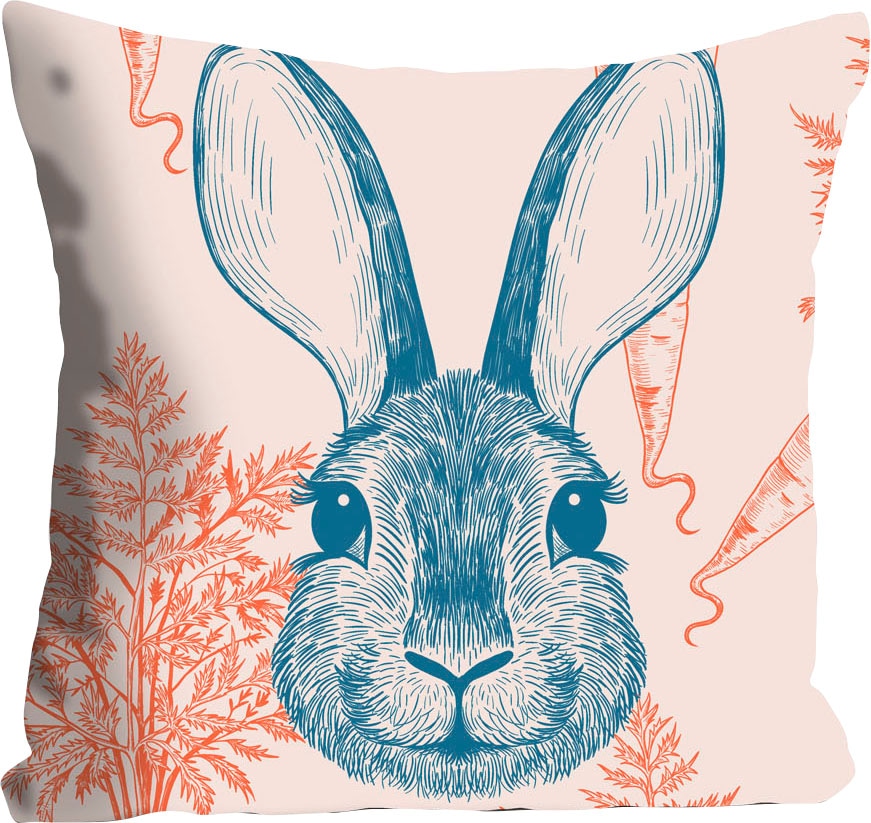 queence Dekokissen »Putu«, Kissenhülle,Hase,Pink,Rosa,Süß,Fröhlich,Pastellf günstig online kaufen